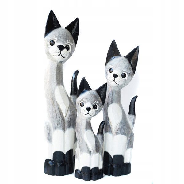  Katze kätzchen holzfigur wunderschön einzigartig dekoration oder geschenk 30cm