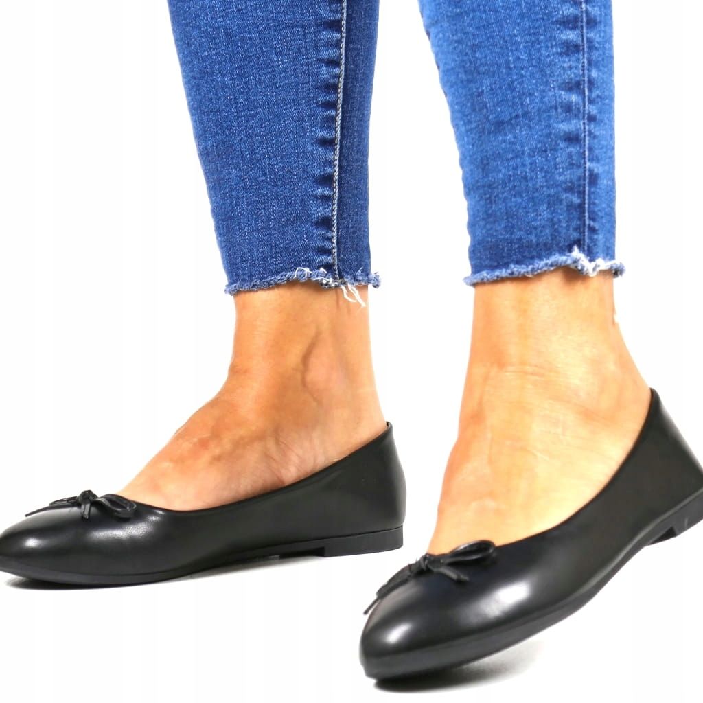  Black suede ballerinas with strap clasp on sprzaczke fashionable new model