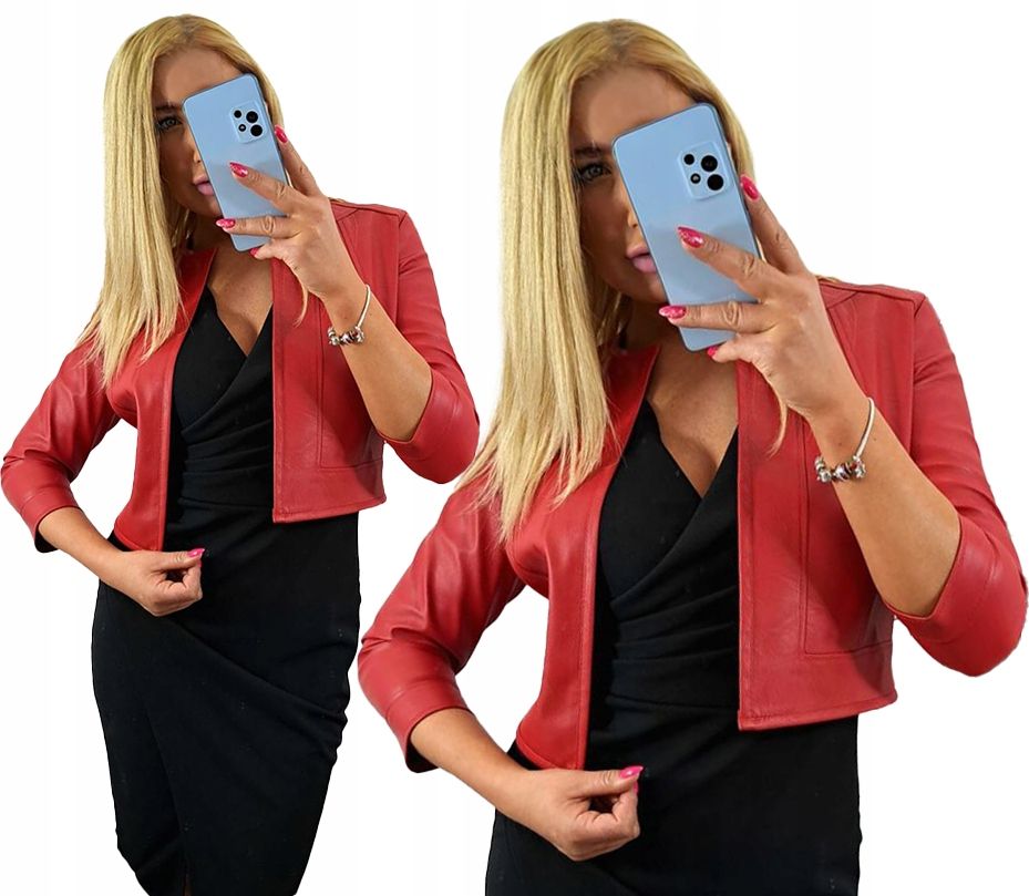  Bolero eko koža sako elegantný klasický ružový hodiť 50