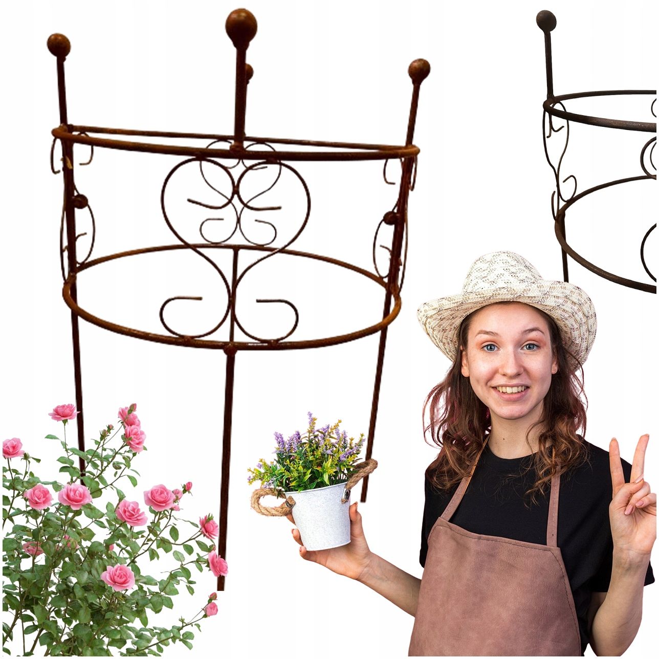  Support for bushes plants flower roses pergola 30/50cm single-seater semicircular
