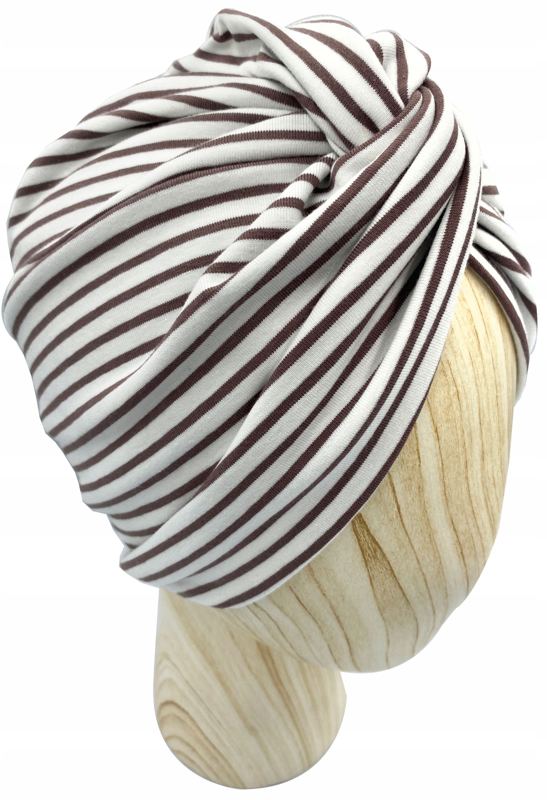  Mütze turban twist jersey baumwolle green lines onkologie