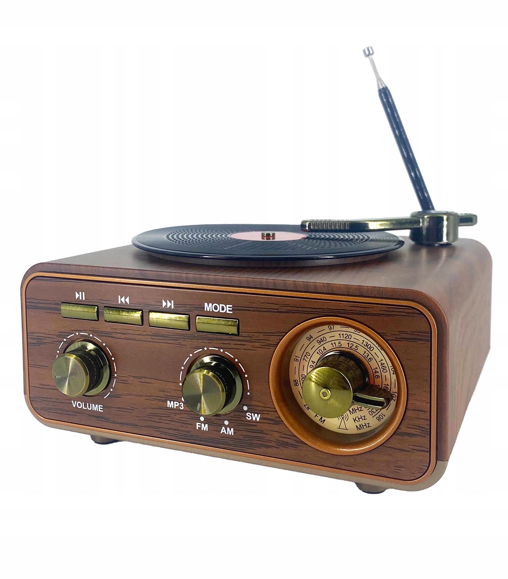  Virtuvės radijo imtuvas retro 3 plaukų sruogos fm / am / sw usb/tf "bluetooth" aku18650 1200mah