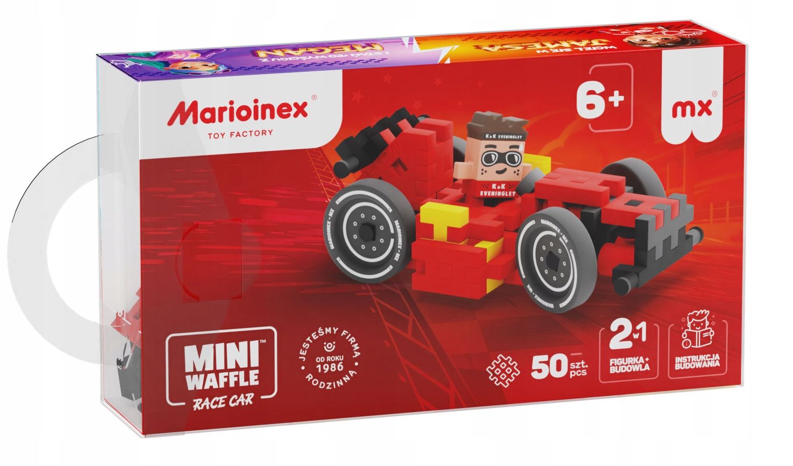  Marioinex waffle mini autos race car, megan, 50 el pink, rennen 2 in 1