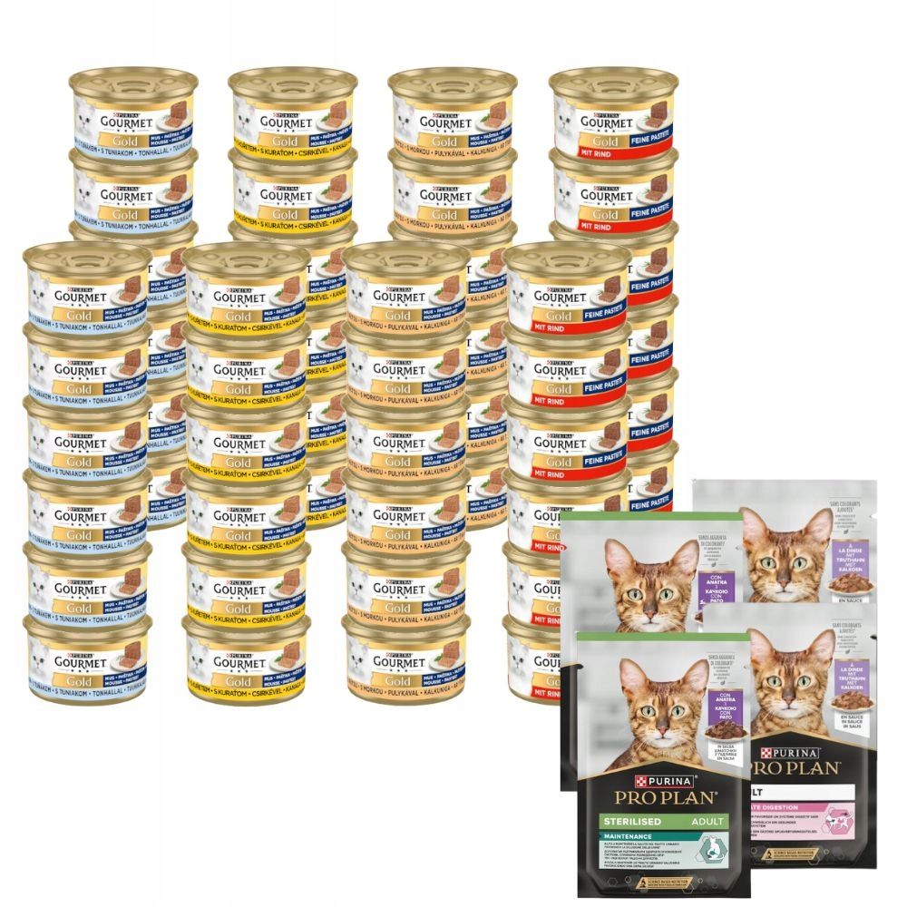  Gourmet gold skonių mišinys 24x85g + pro plan sterilised 3x85g nemokamai