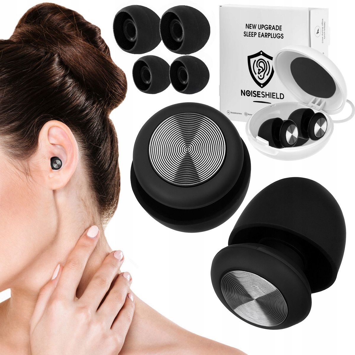  Korken ohrstöpsel silikon mehrweg + armbinde 3d für die augen schlafen