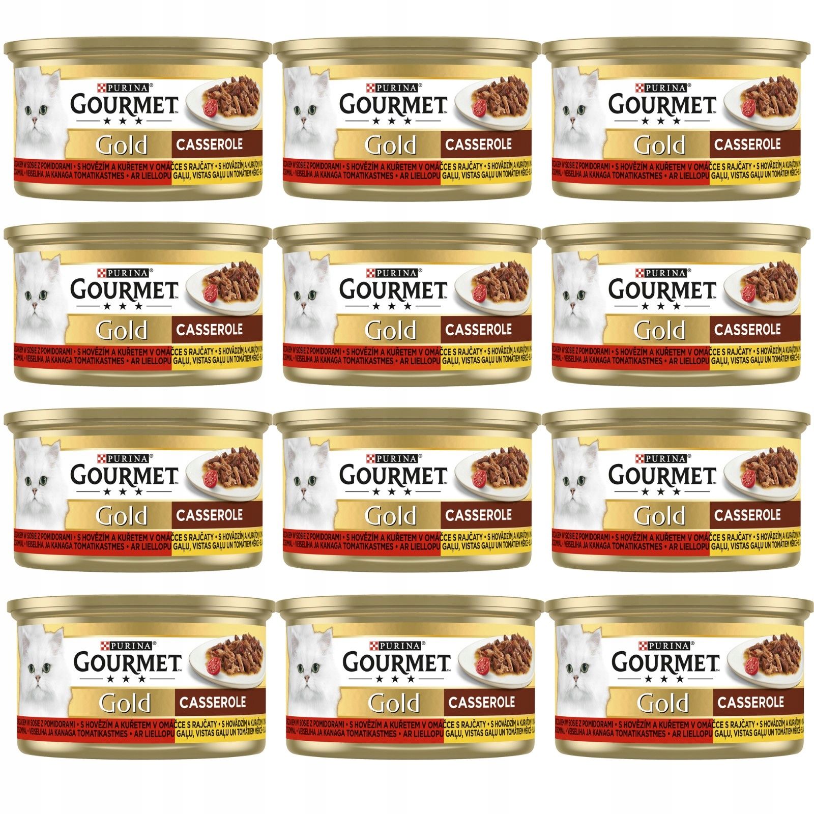  Purina gourmet gold savoury šlapias maistas su vištiena i morka 85gx12szt