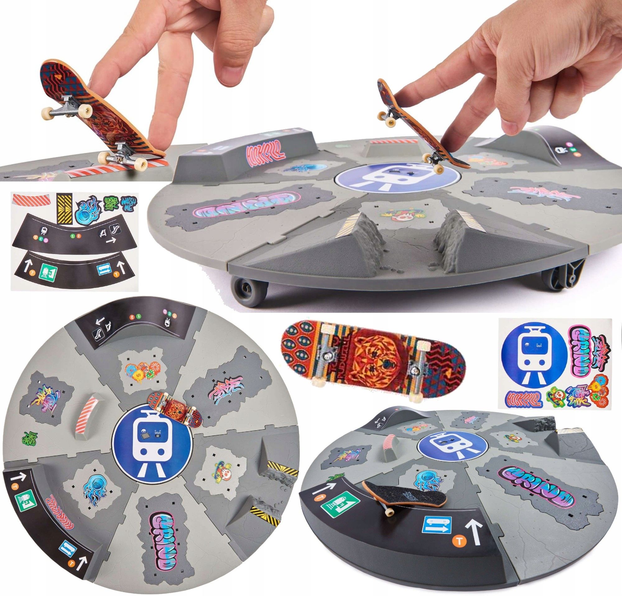 Fingerboard neón mega rampa skate park 2 skateboardy + karty tech deck