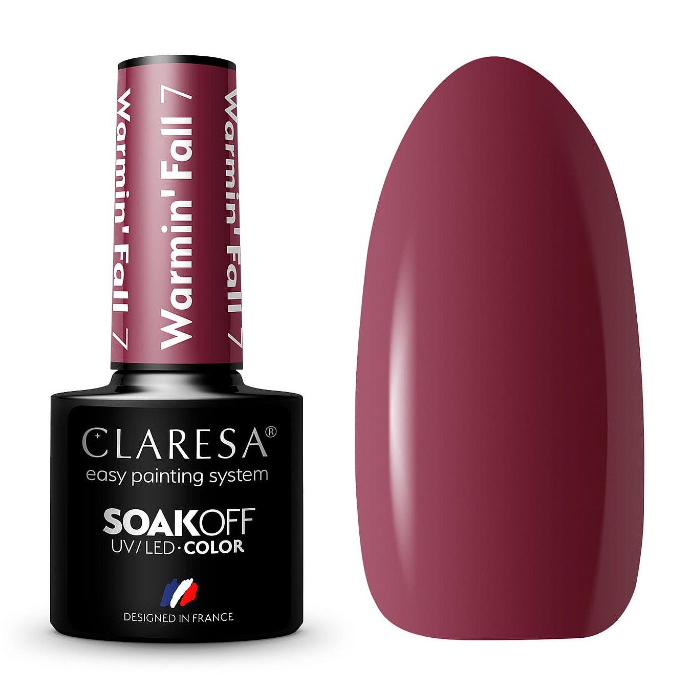  Claresa hübriid küünelakk burgundia glitter pink 554