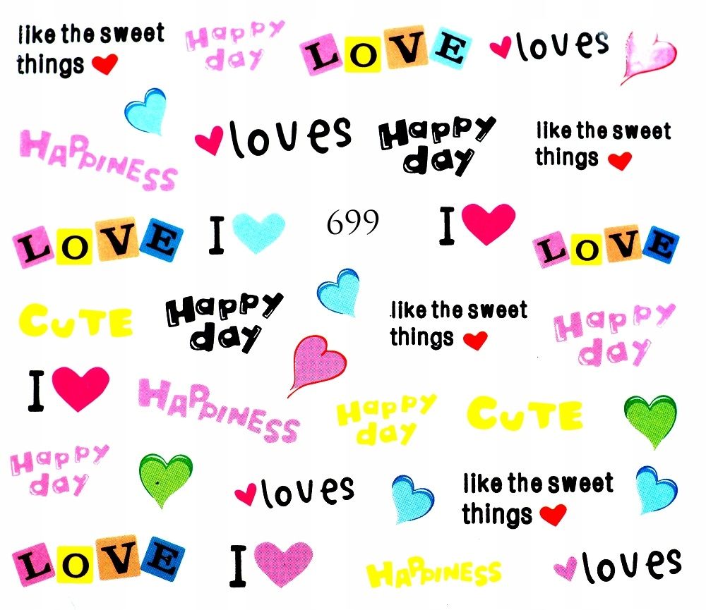  Water nail stickers for nails rainbows, mouth, pride, cigarette - nr 1011