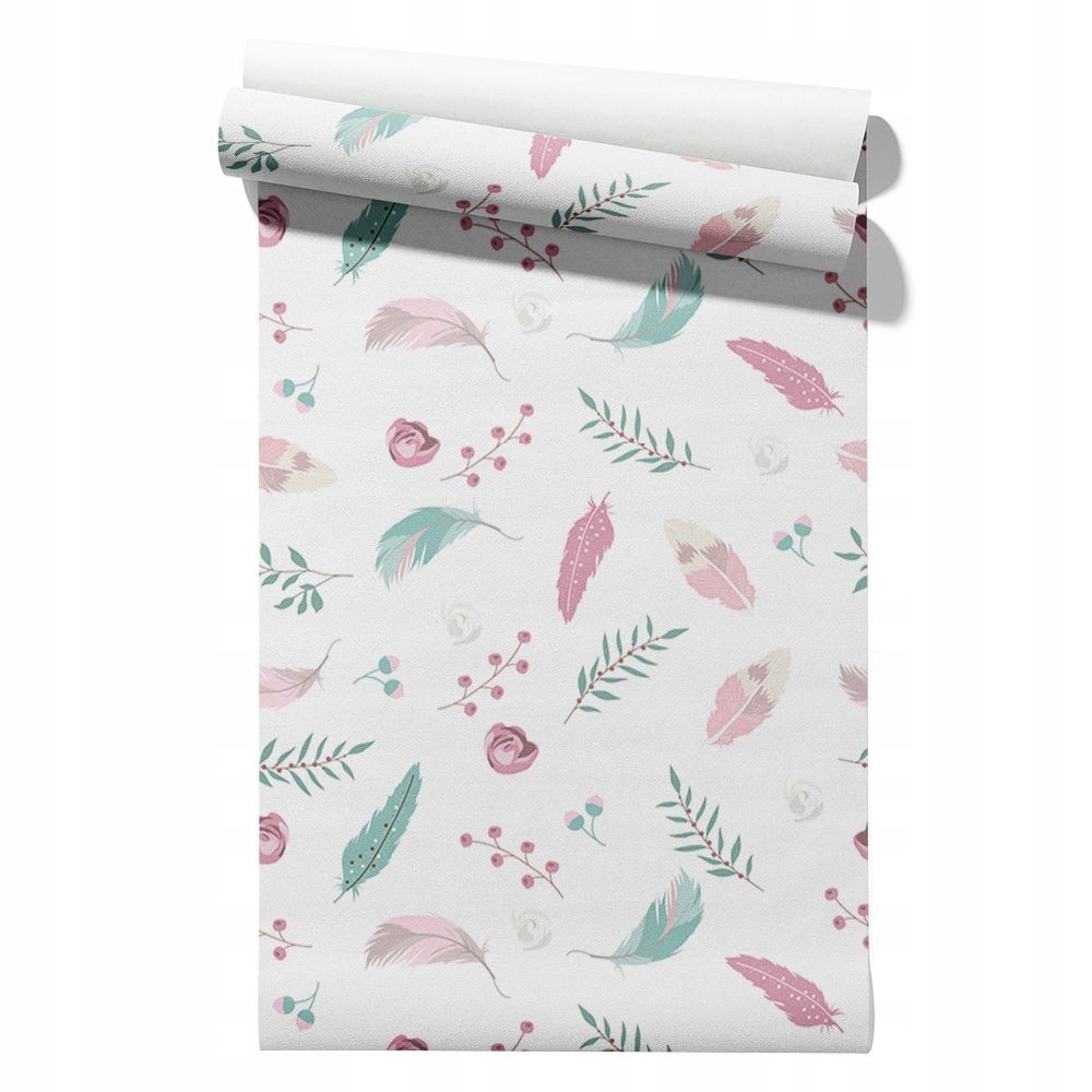  Wallpaper non-woven fabric pastel cherries wallpaper in a roll 50cm x 6,1mb