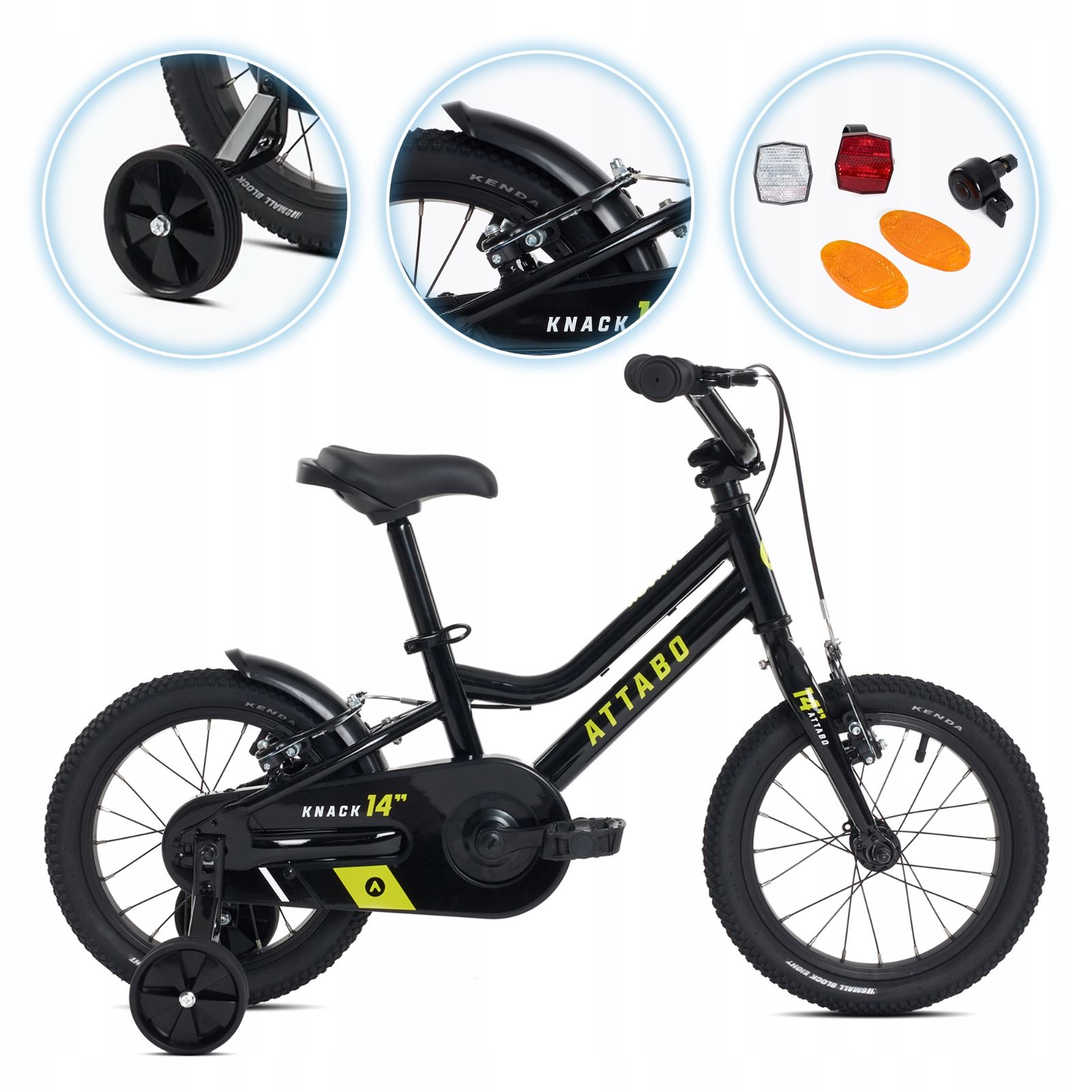  Detský bicykel attabo knack 24" čierny svetlo hliníkový rám shimano altus
