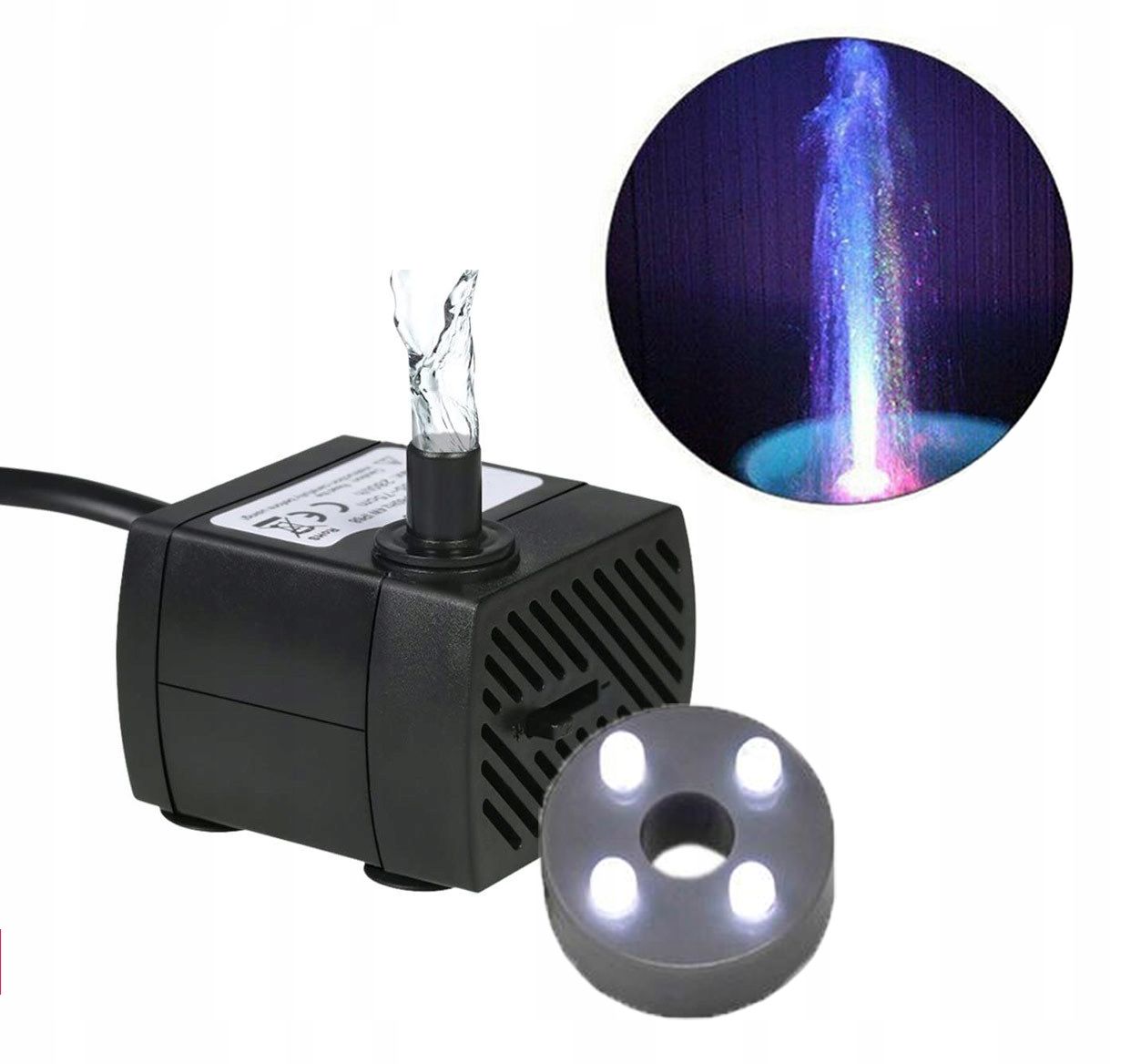  Pump pump purskkaevu jaoks valgustus 4x led 65cm