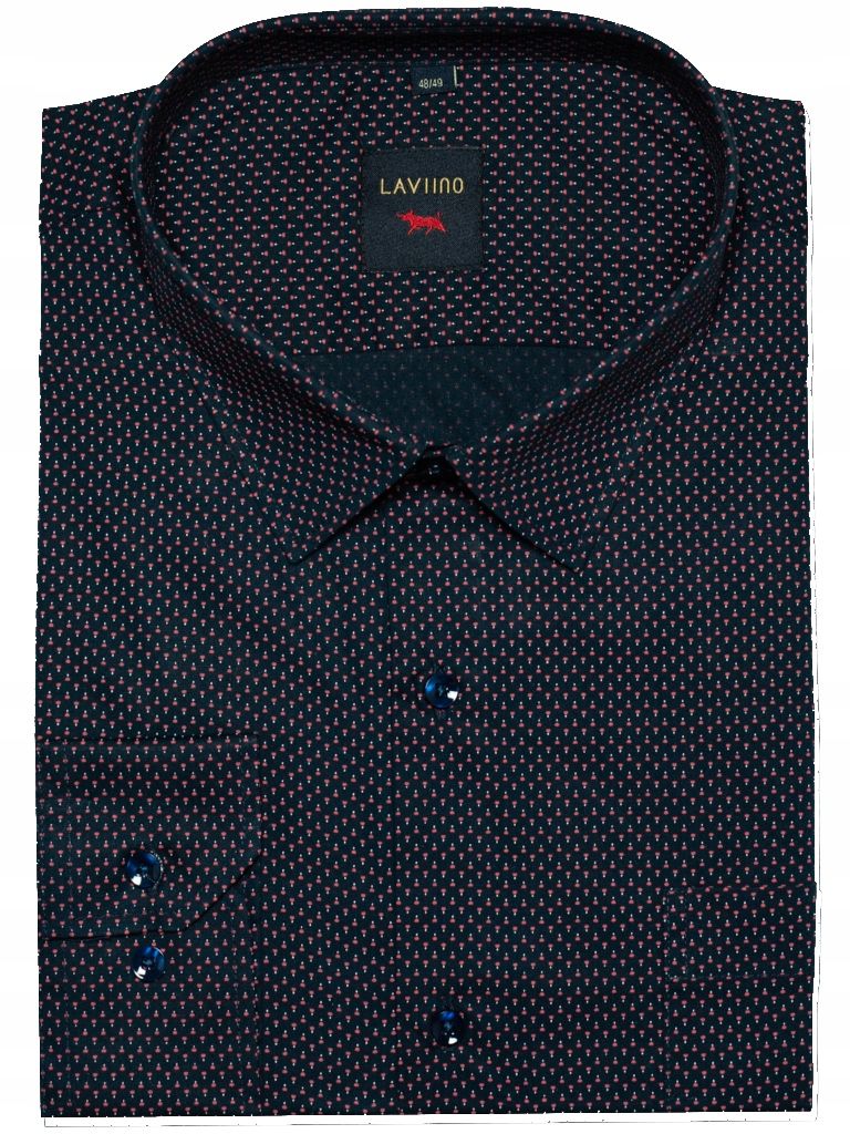  Large men&#39;s shirt dark blue blue small pattern big size 49/50-5xl