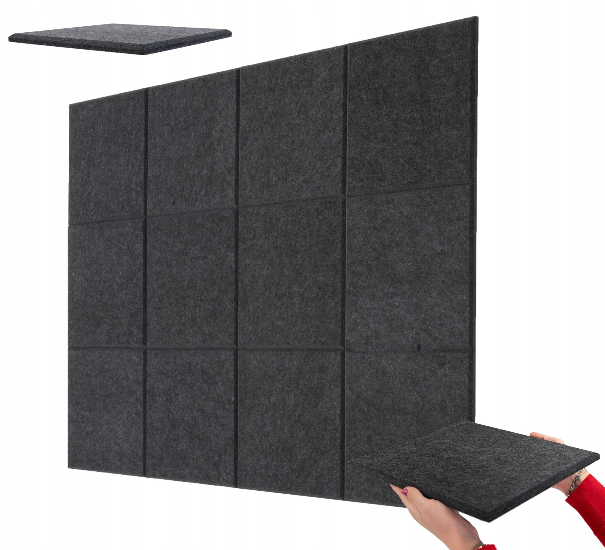  Išmaniųjų plokščių rinkinys veltinio akustinių 4 vnt. biuras gr. 1,2cm pilkas atesty