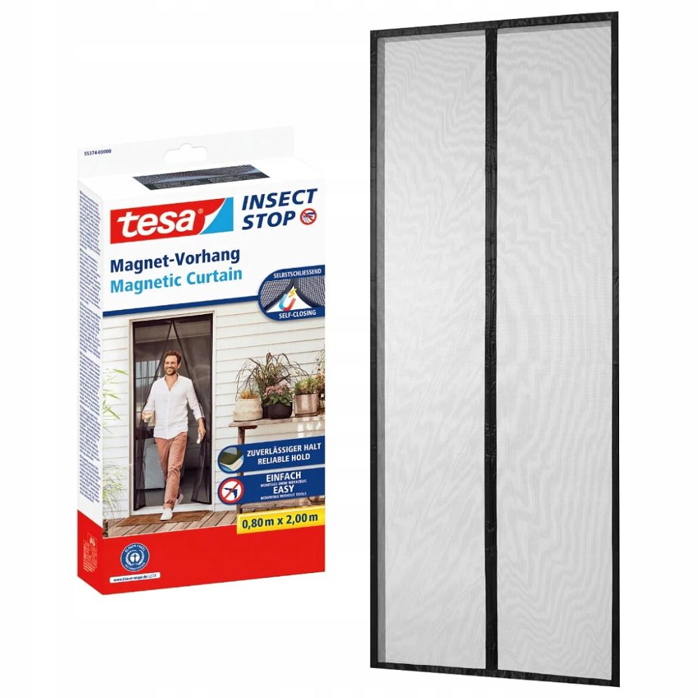  Tesa tinklelis nuo uodų magnetinio nuo vabdžių tinklelis juodos spalvos durys 0,9x2,1m x3