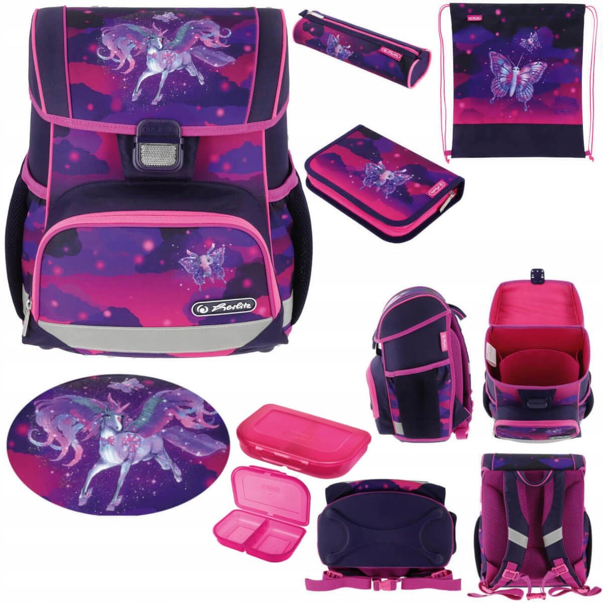  Set school backpack school backpack loop + funky horse horse 6-9 years herlitz