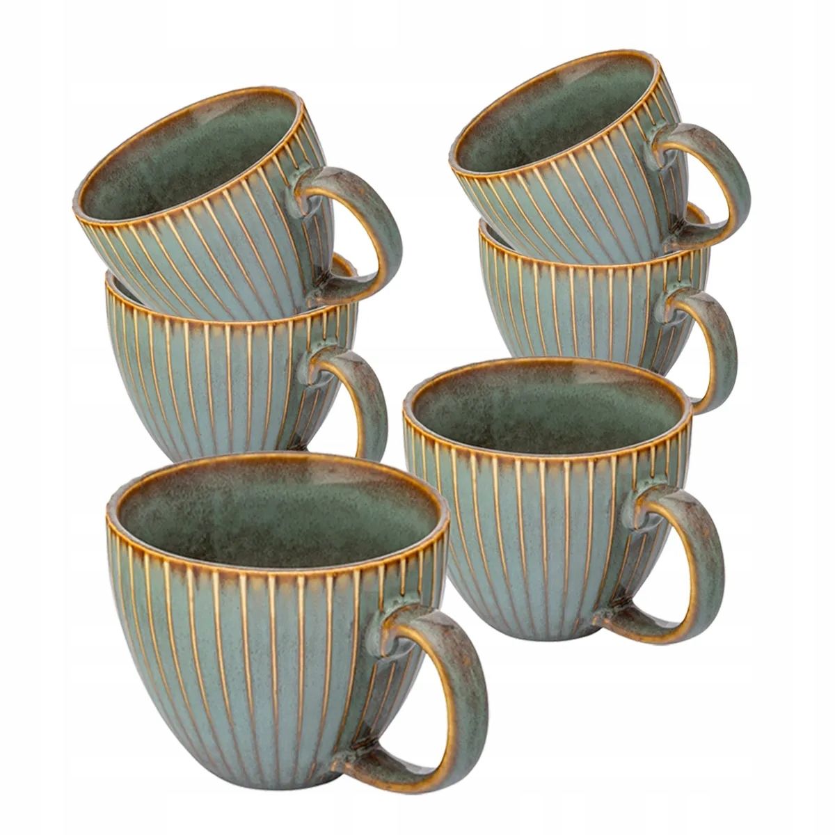  Tassen für kaffee mit einem teller garnitur 6 pcs. altom design reactive sage 220ml
