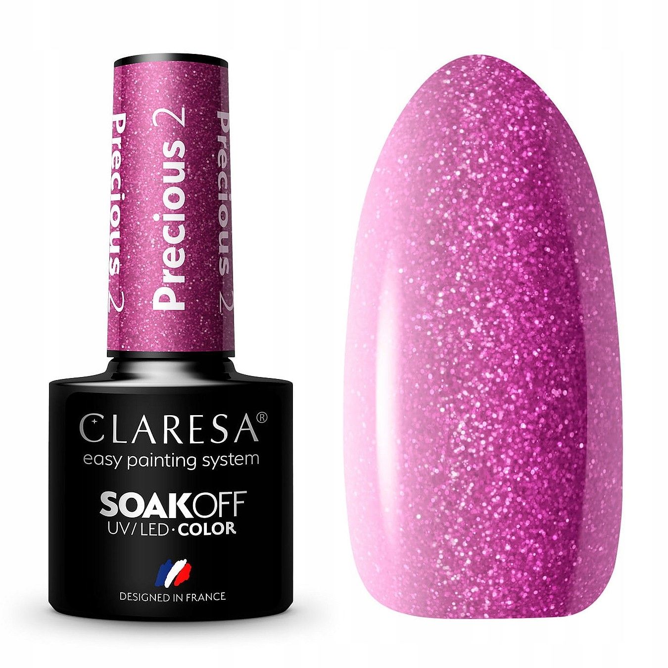  Claresa hübriid küünelakk burgundia glitter pink 554