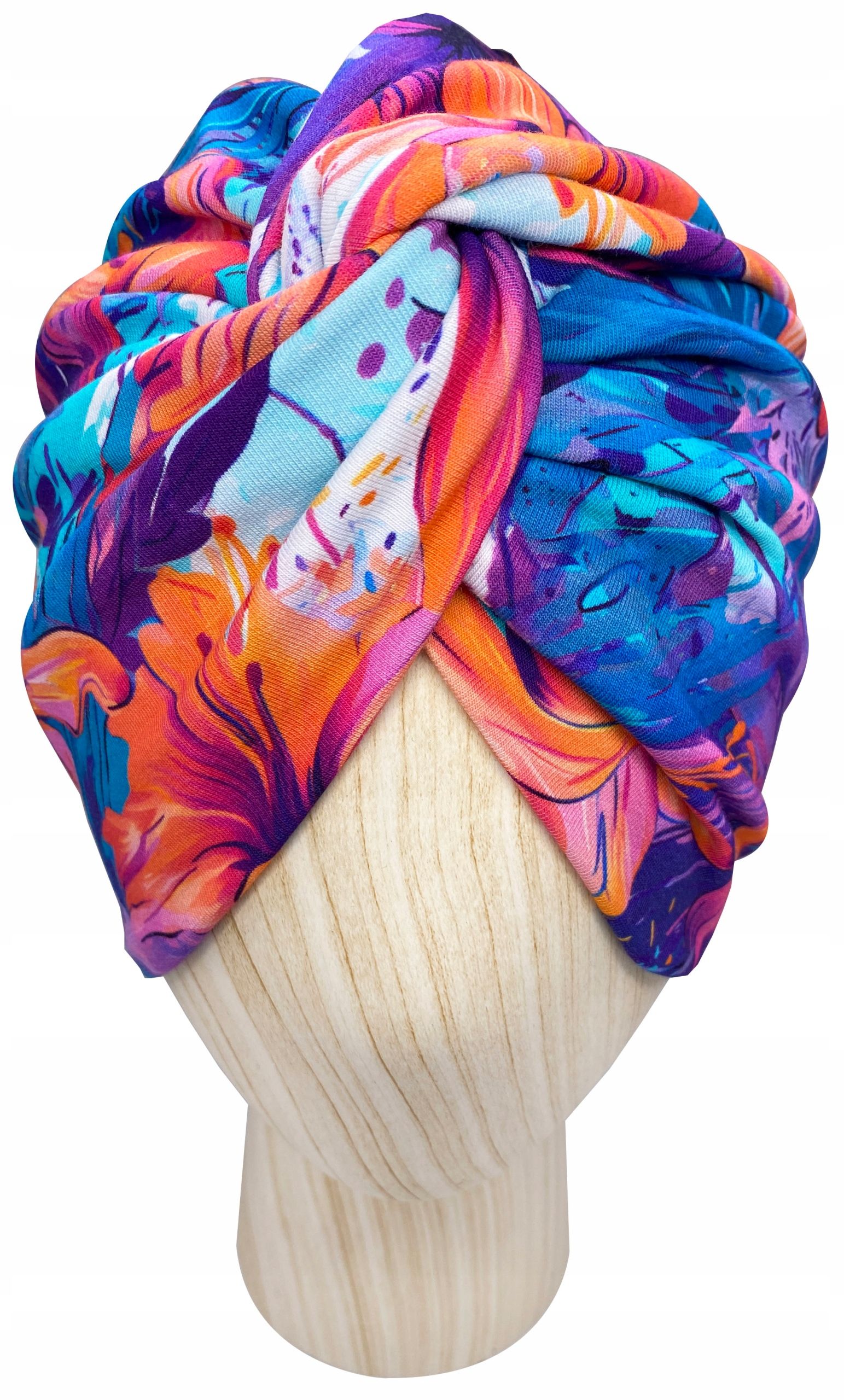  Mütze turban twist jersey baumwolle green lines onkologie