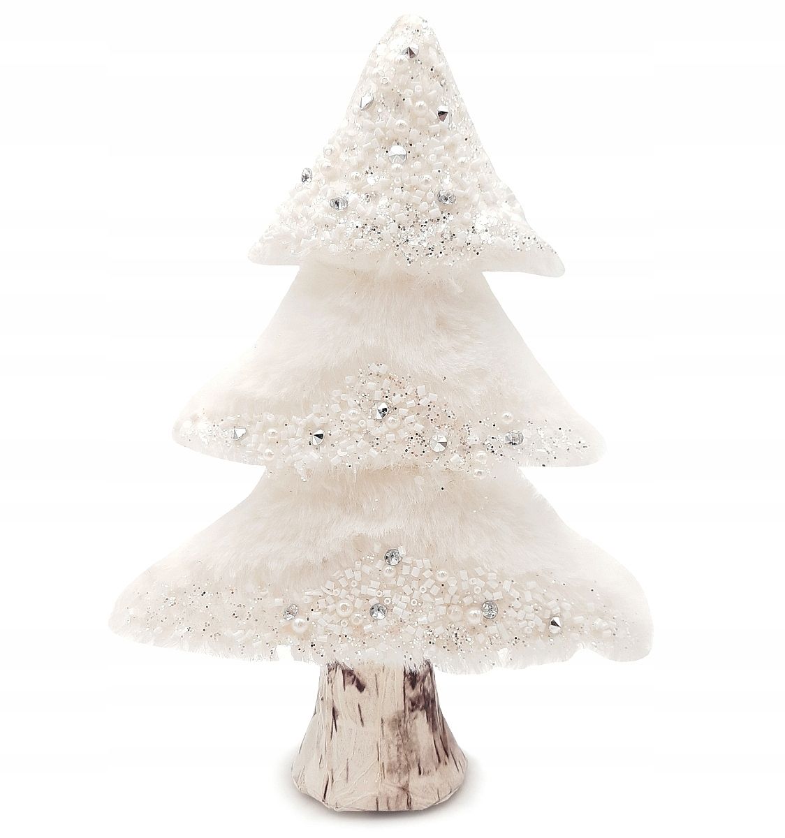  Christmas tree white 50cm with glitter decoration glamour christmas tree with fur