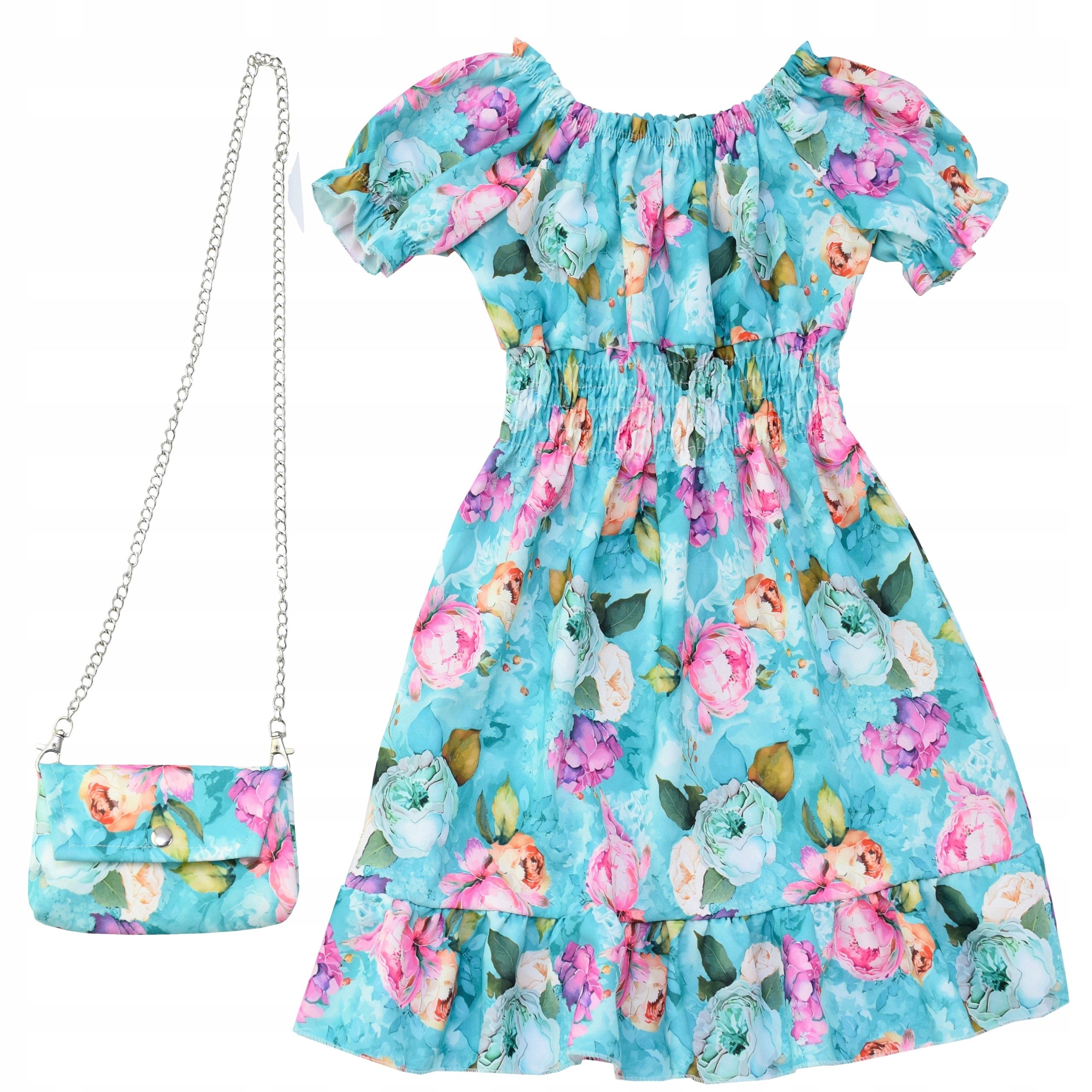  Kleid für mädchen weiß schmetterlinge handtasche jahr blumen muster für ein kind 6 y