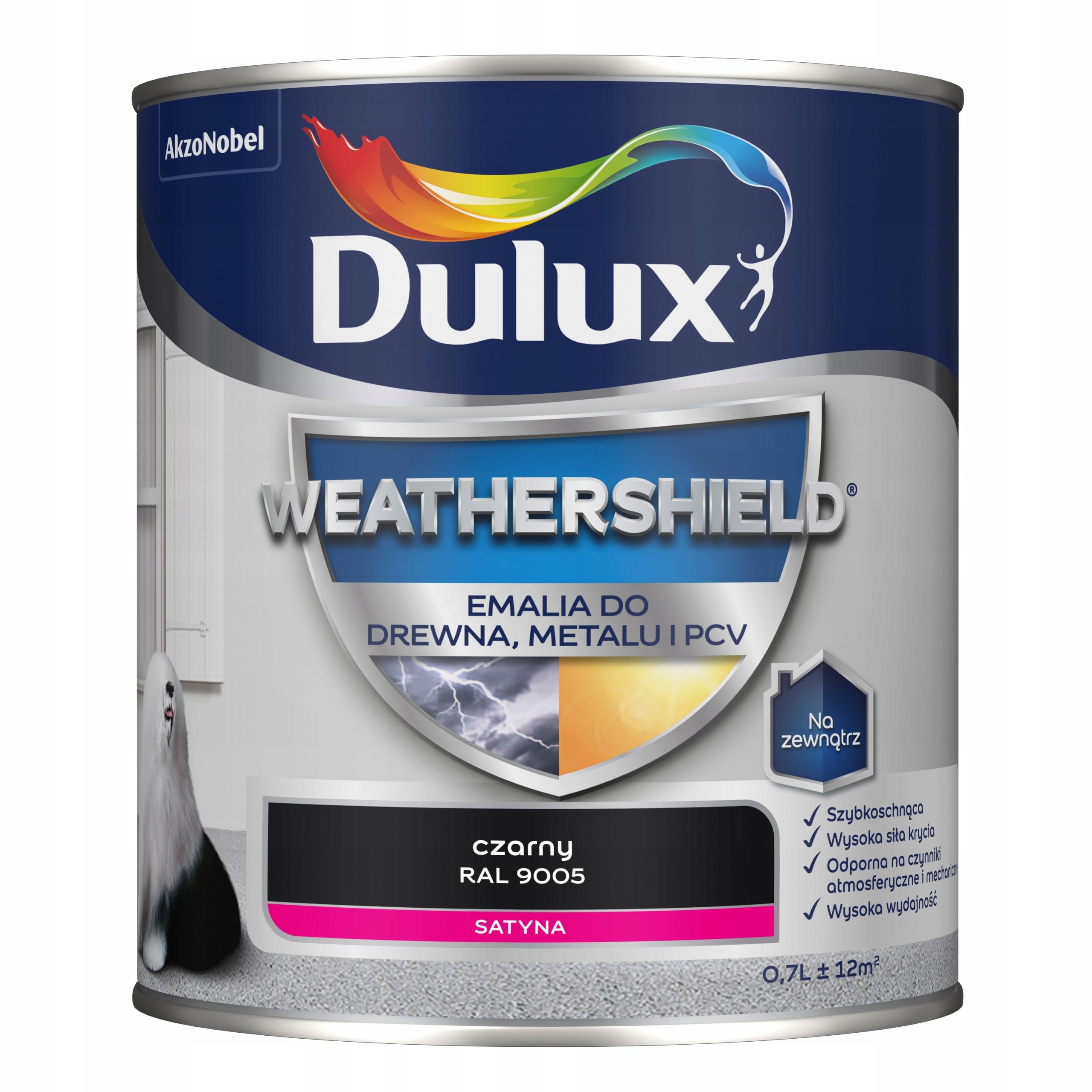  Dulux weathershield smalt na dřevo kov i pvc brazowy ral 8011 0,7l