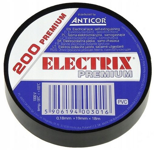  Izoliacinė juosta electrix 200 premium 19mm x 18m