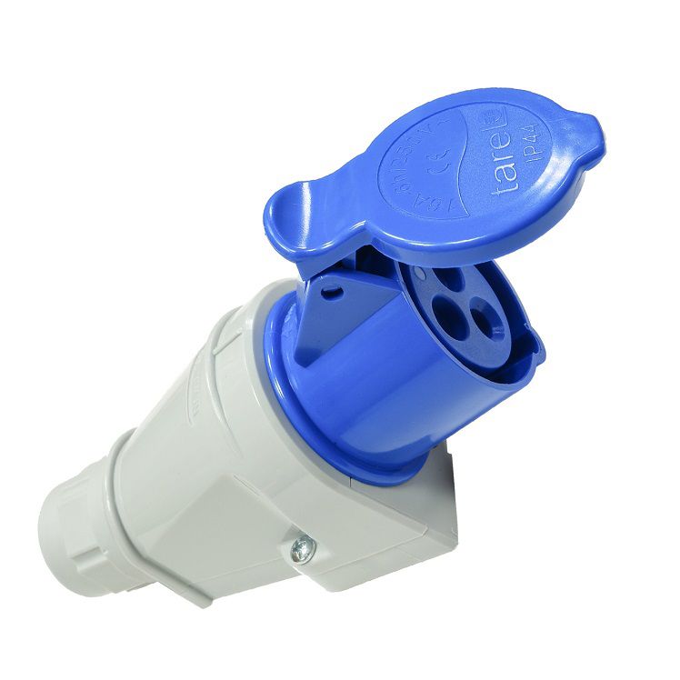  Taisns spraudnis 16a z/u uni-schuko melna krāsa wt-40
