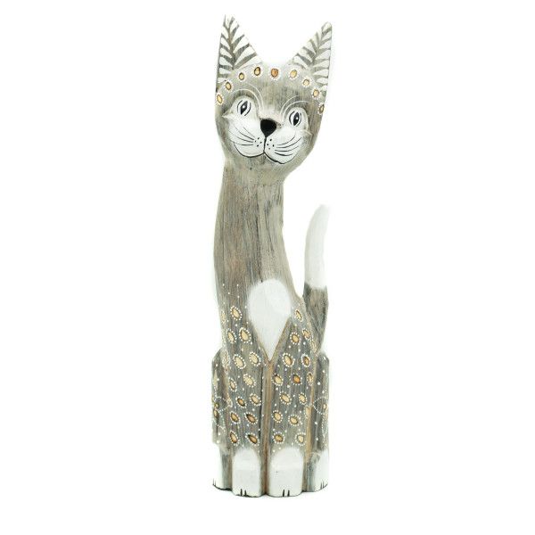  Katze kätzchen holzfigur wunderschön einzigartig dekoration oder geschenk 30cm