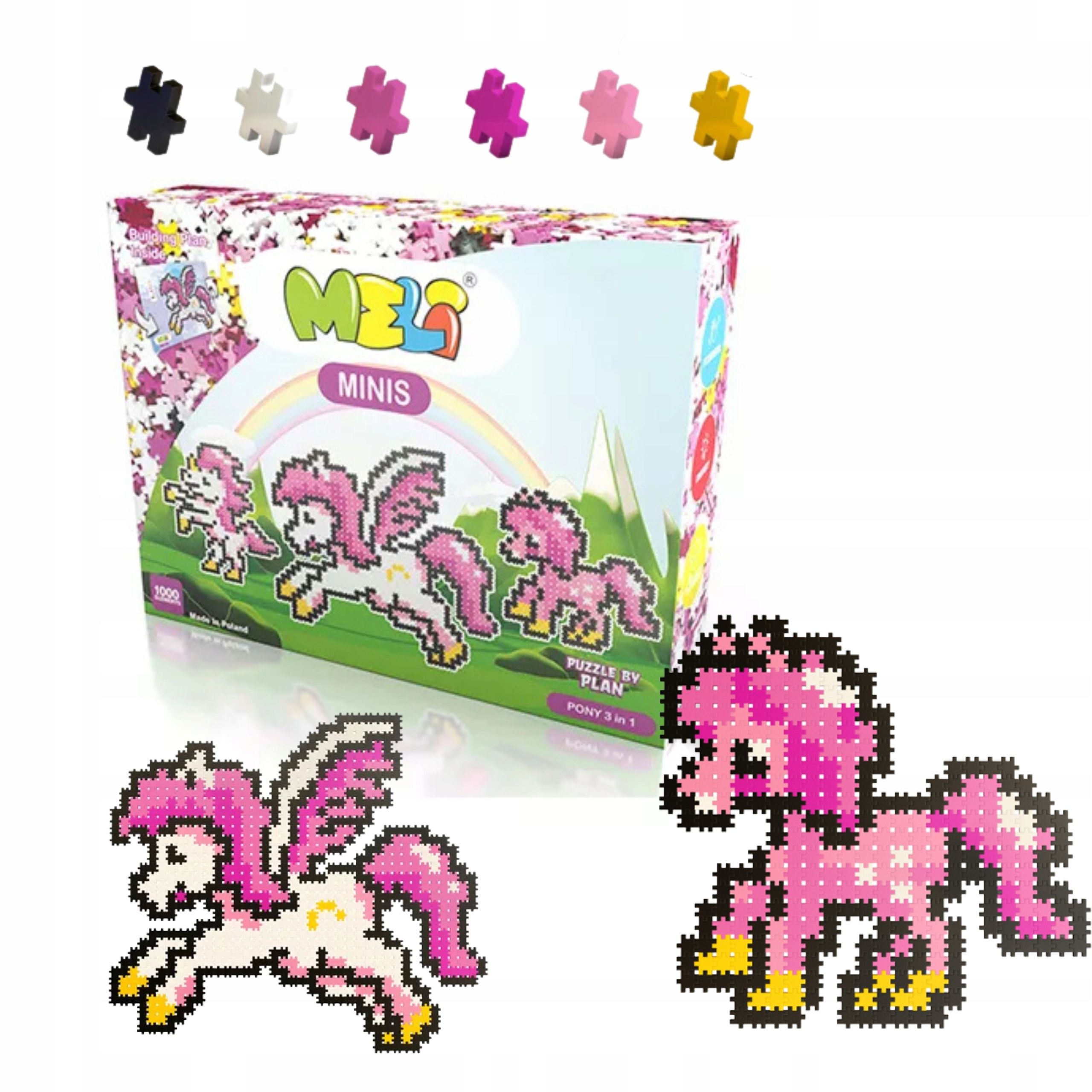  Bausteine meli minis birds 2 in 1 puzzle mosaik 500 el papagei vogel
