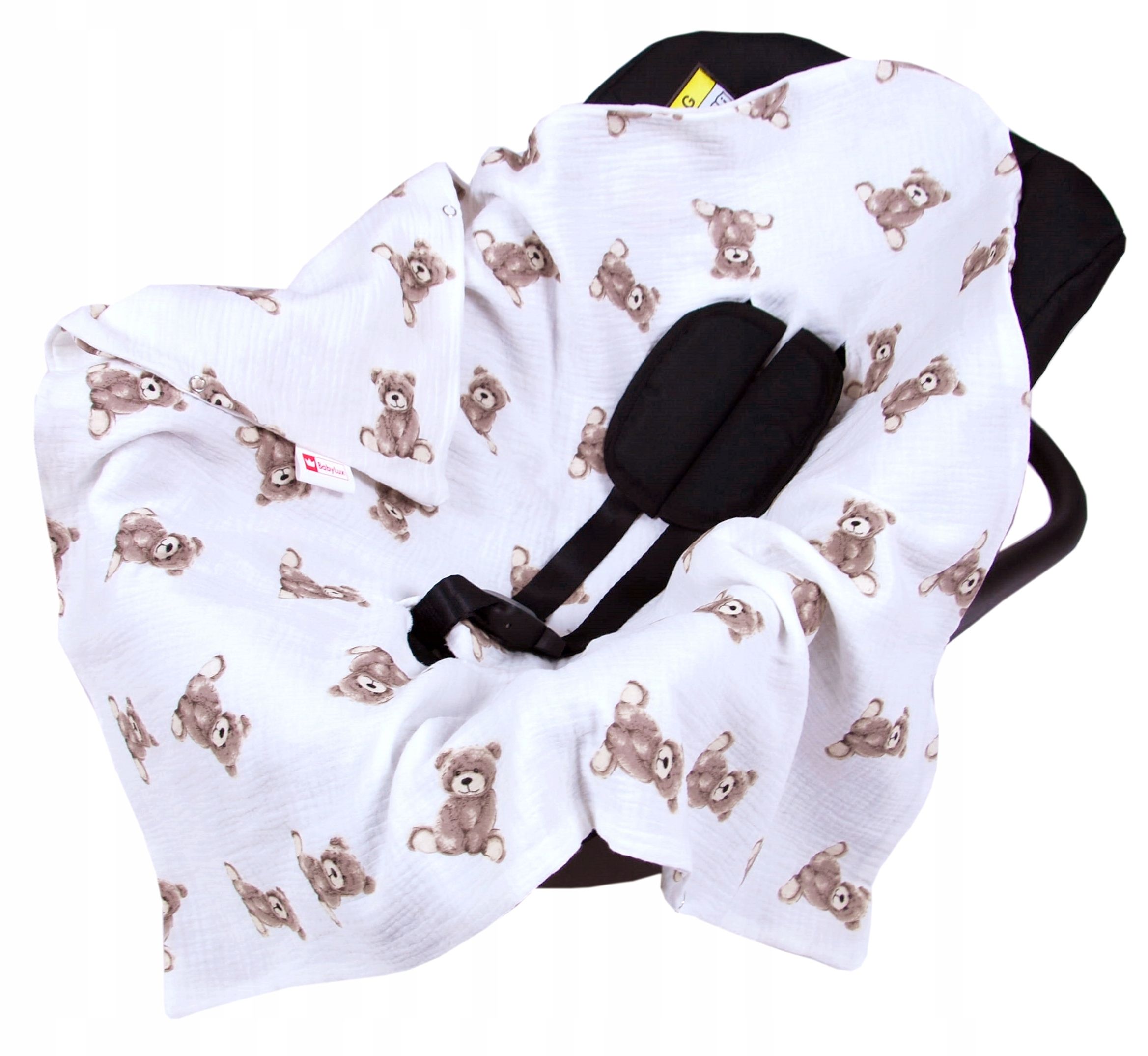  Babylux zakryté prikrývka prikryť pre autosedacku pre dopravcu mušelín muslin