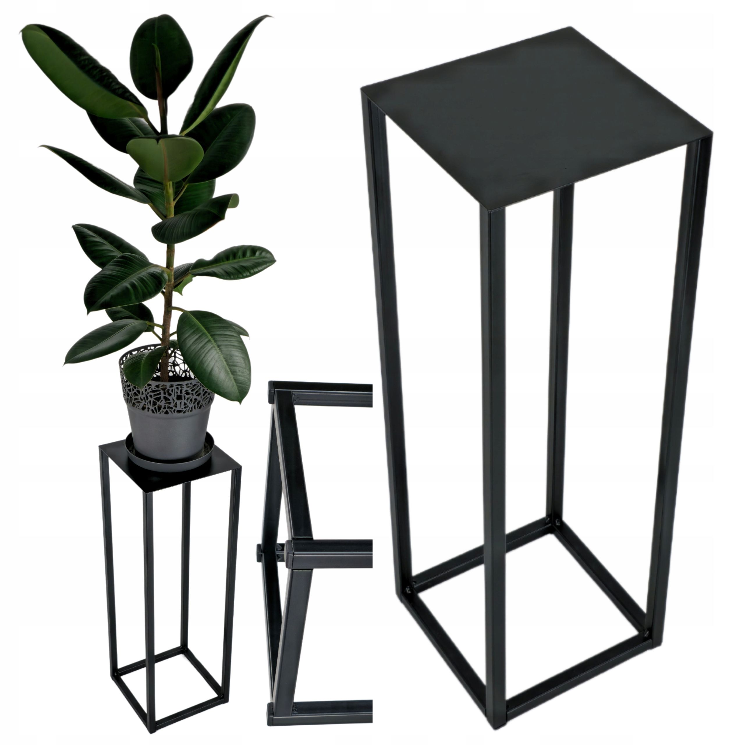  Metal stand for flowers white 80cm wooden platform flower stand standing loft style