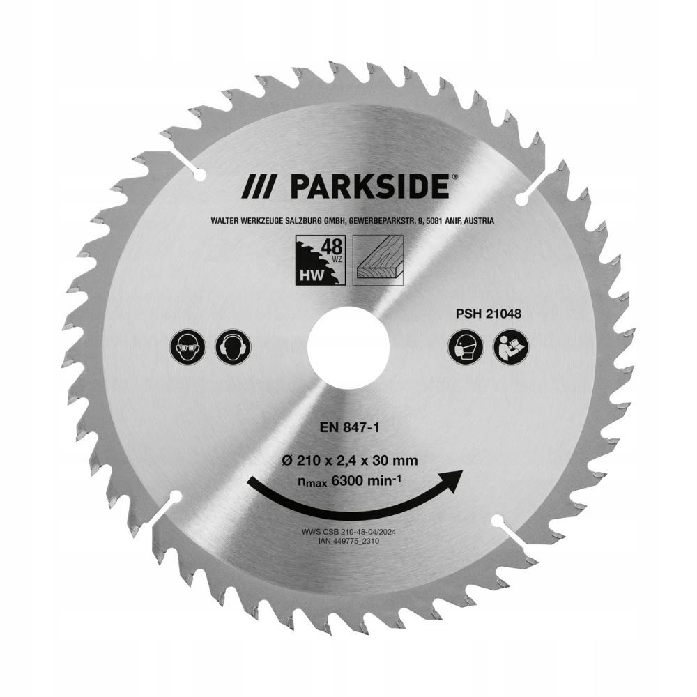  Diskas pjovimui medis i metalo parko pakrantė pksb 1500 a1 210 mm 54 dantys
