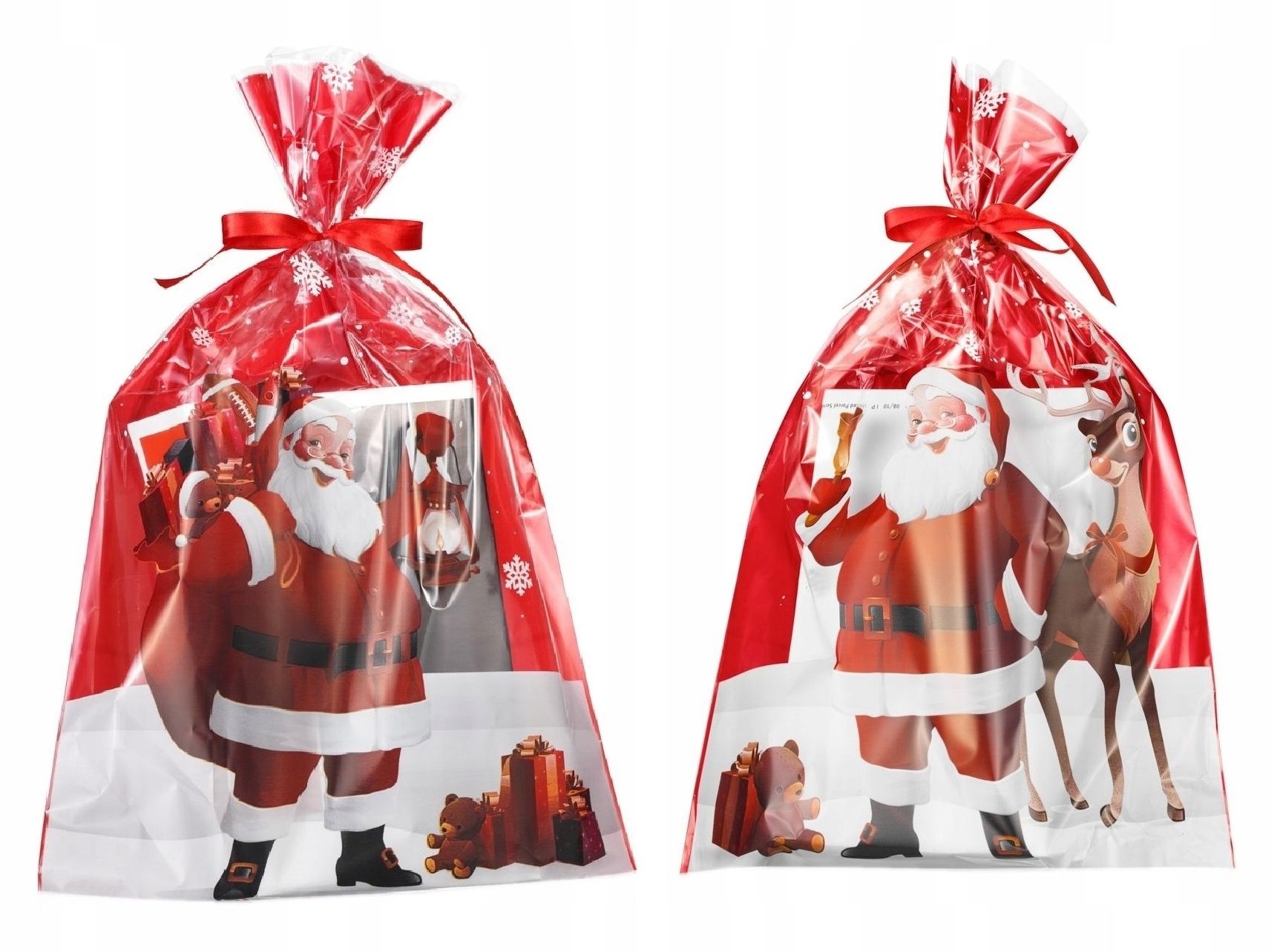  Tašky celofán plast dárek slavnostní santa claus 25x40 10 ks.