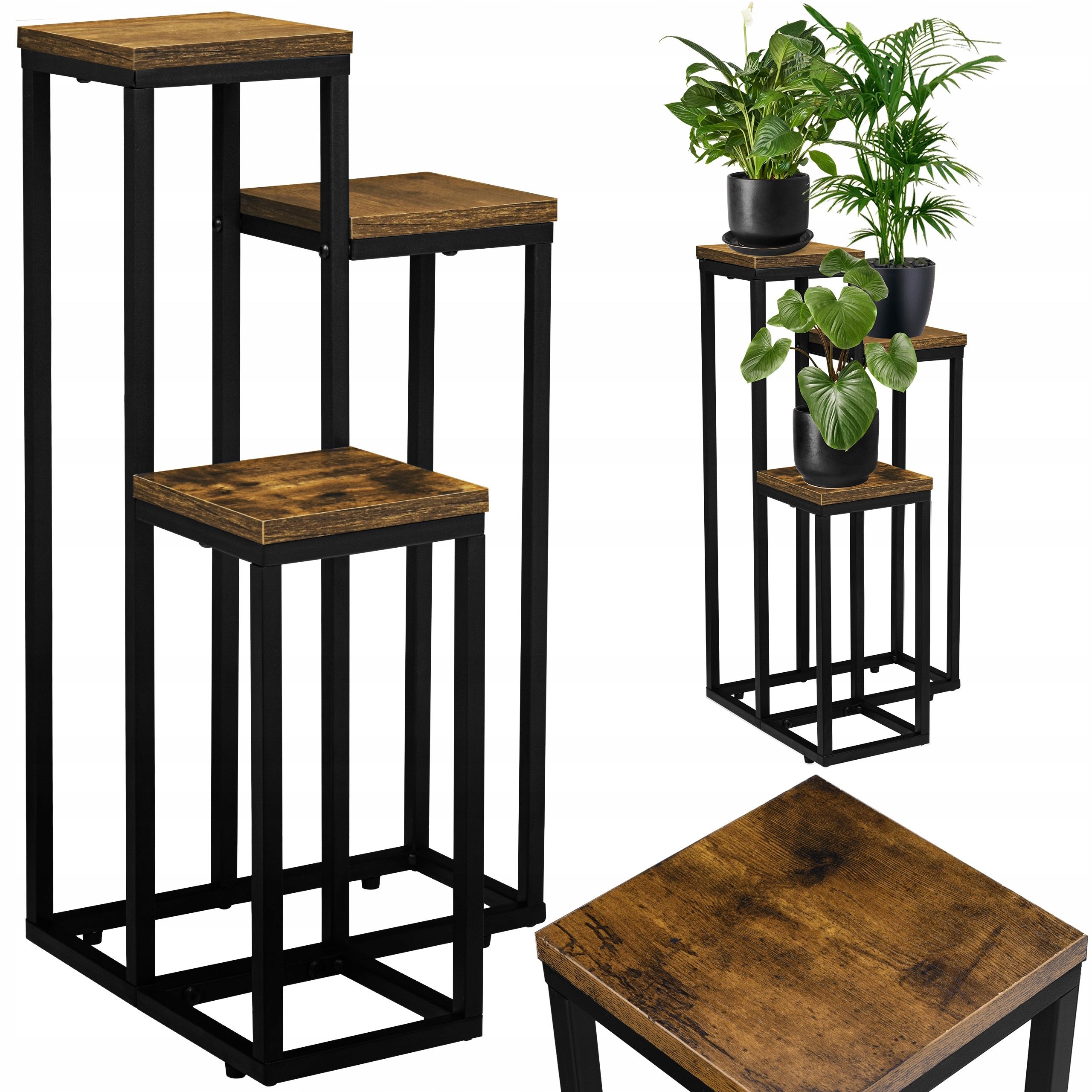 Stovas gėlėms stovintis lentynėlė industrial gėlių stovas metalinis kaimiško stiliaus lofto stiliaus