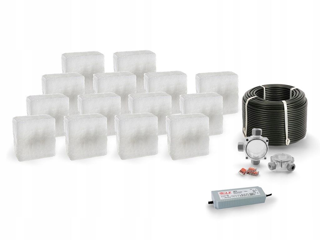  18x šviečiančios trinkelės led akropol 14x14 rgb