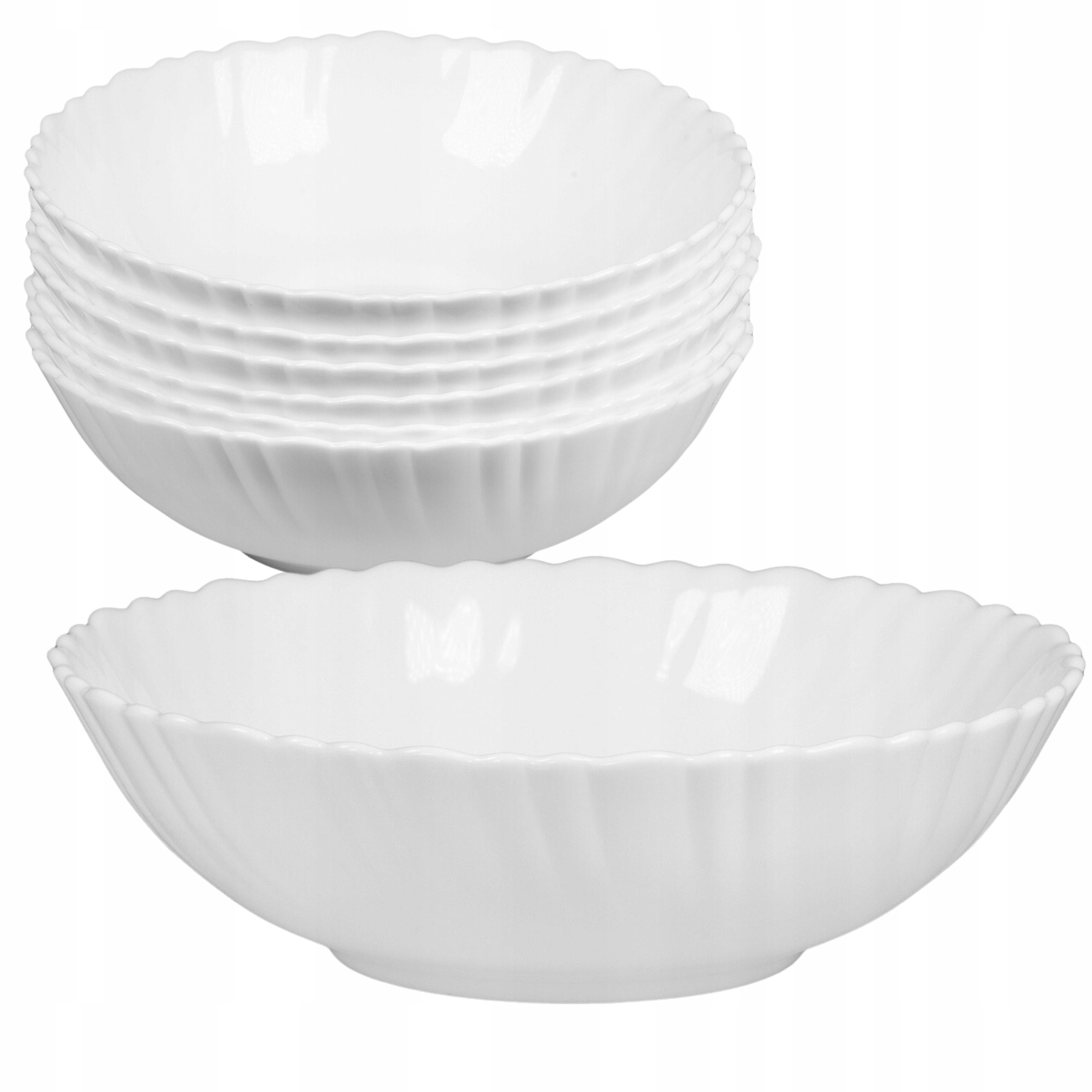  6x šalátový bar misa biala 16cm hladké opal misa množina misy šalát