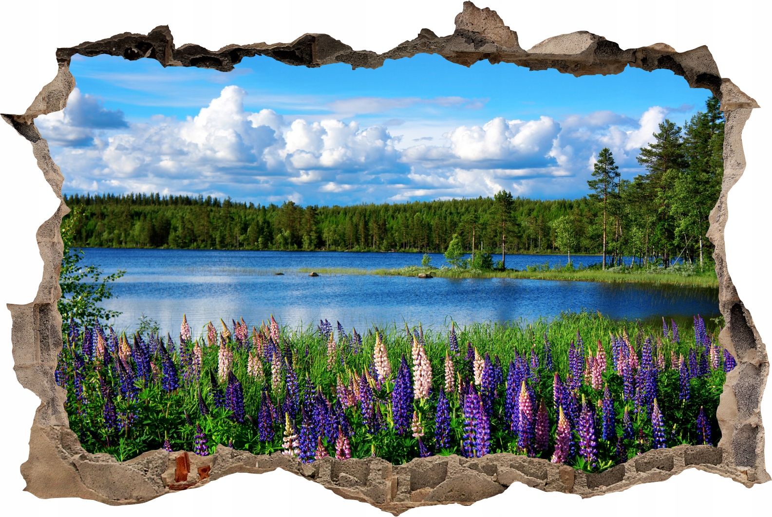  Fototapeedid auk 3d seinakleebis wodospady potok mets loodus
