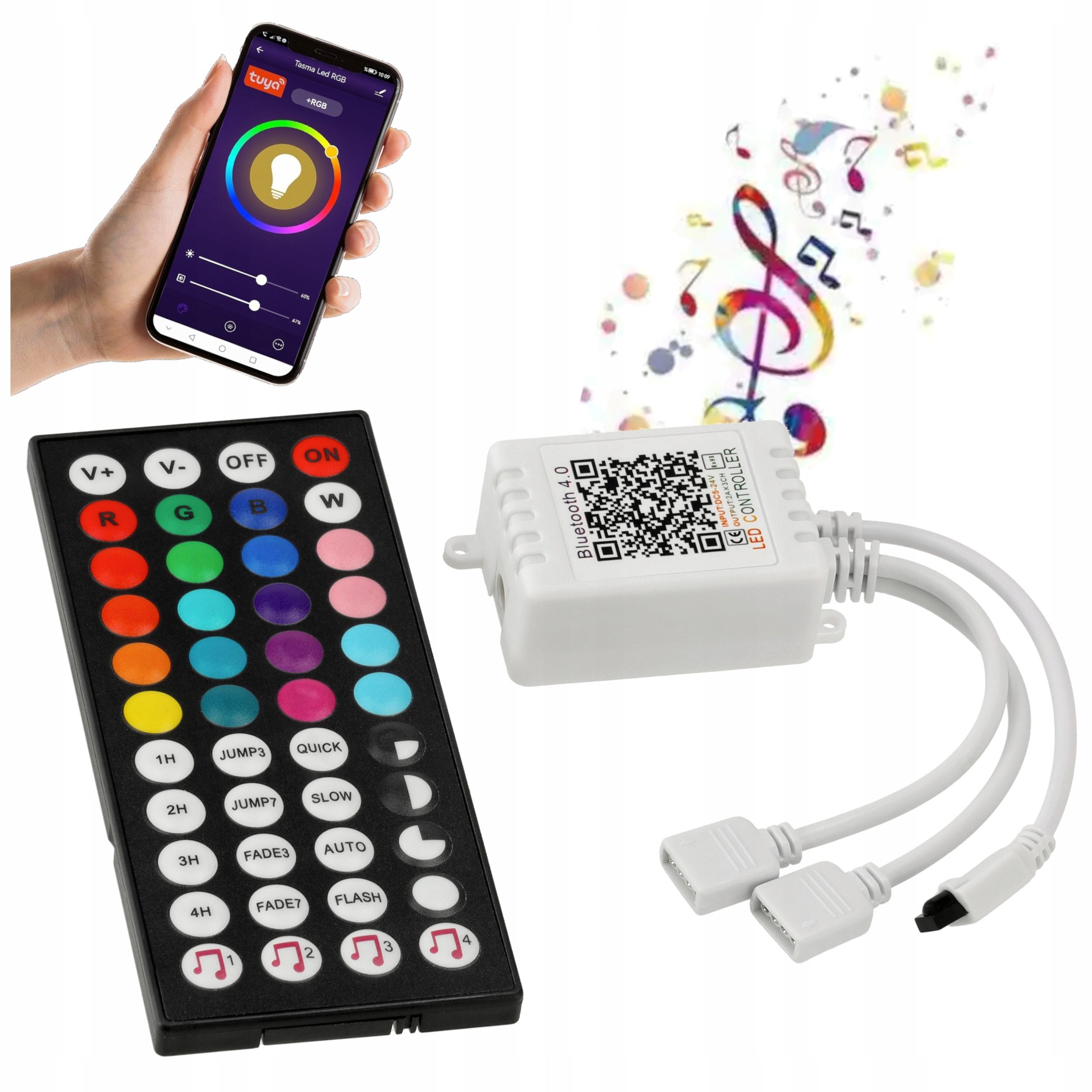  Valdiklio valdymo pultelis juostų led rgb 12a ovalas juodas 61023