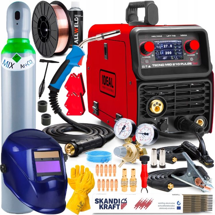  Suvirinimo aparatas mig idealus mig 210 pulsas magas mma tig 200a lcd aliuminio sinergija