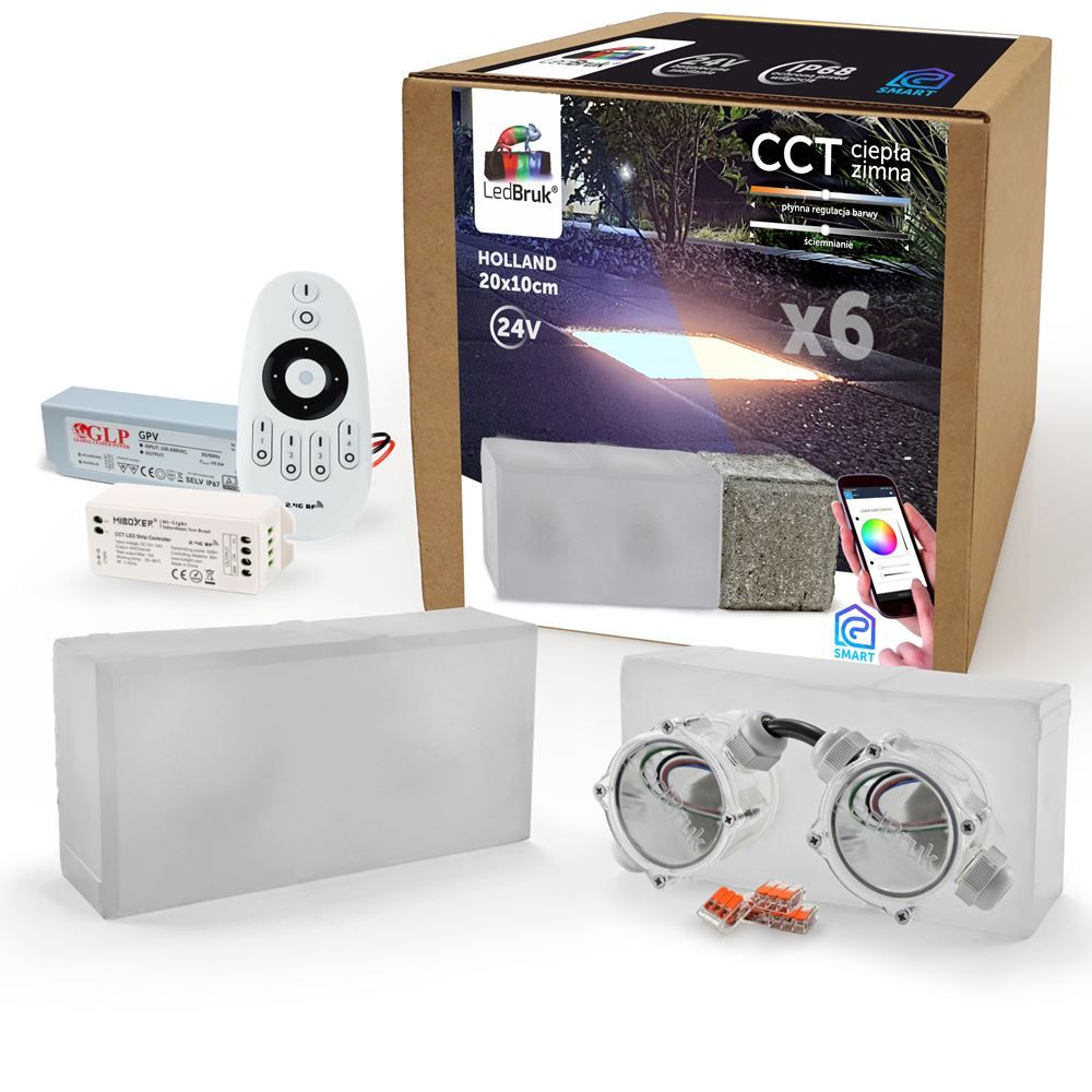  8x ledbruk gaismas bloki led holland 20x10 24v cct bc 2700k bz 6500k