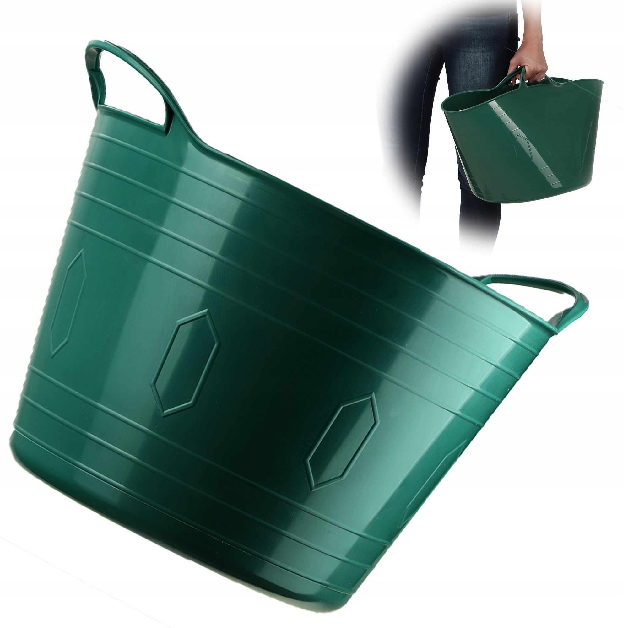  Flexible bag laundry basket universal miednica 42l green