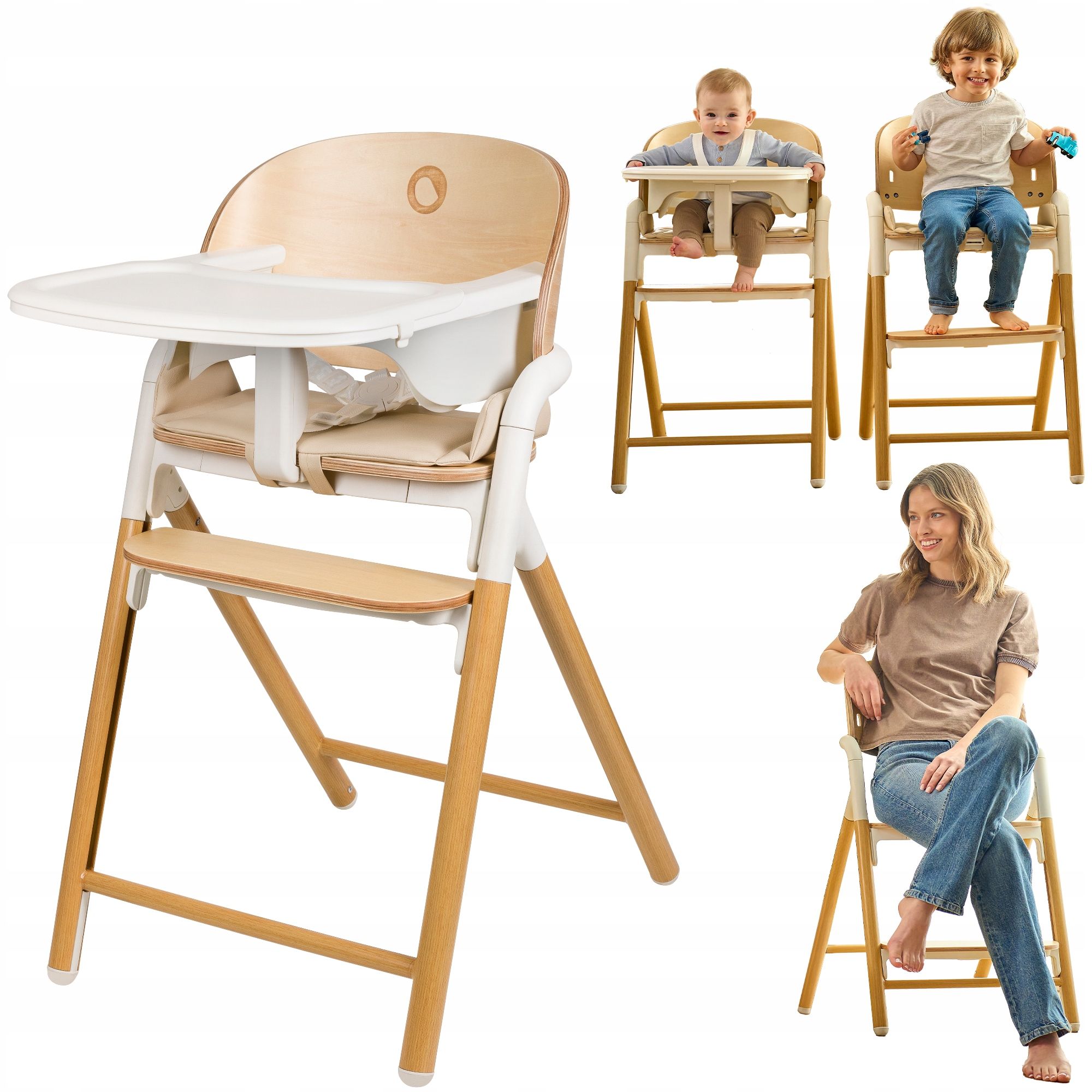  High chair wooden 3in1 for children wielofuncyjne lionelo celia
