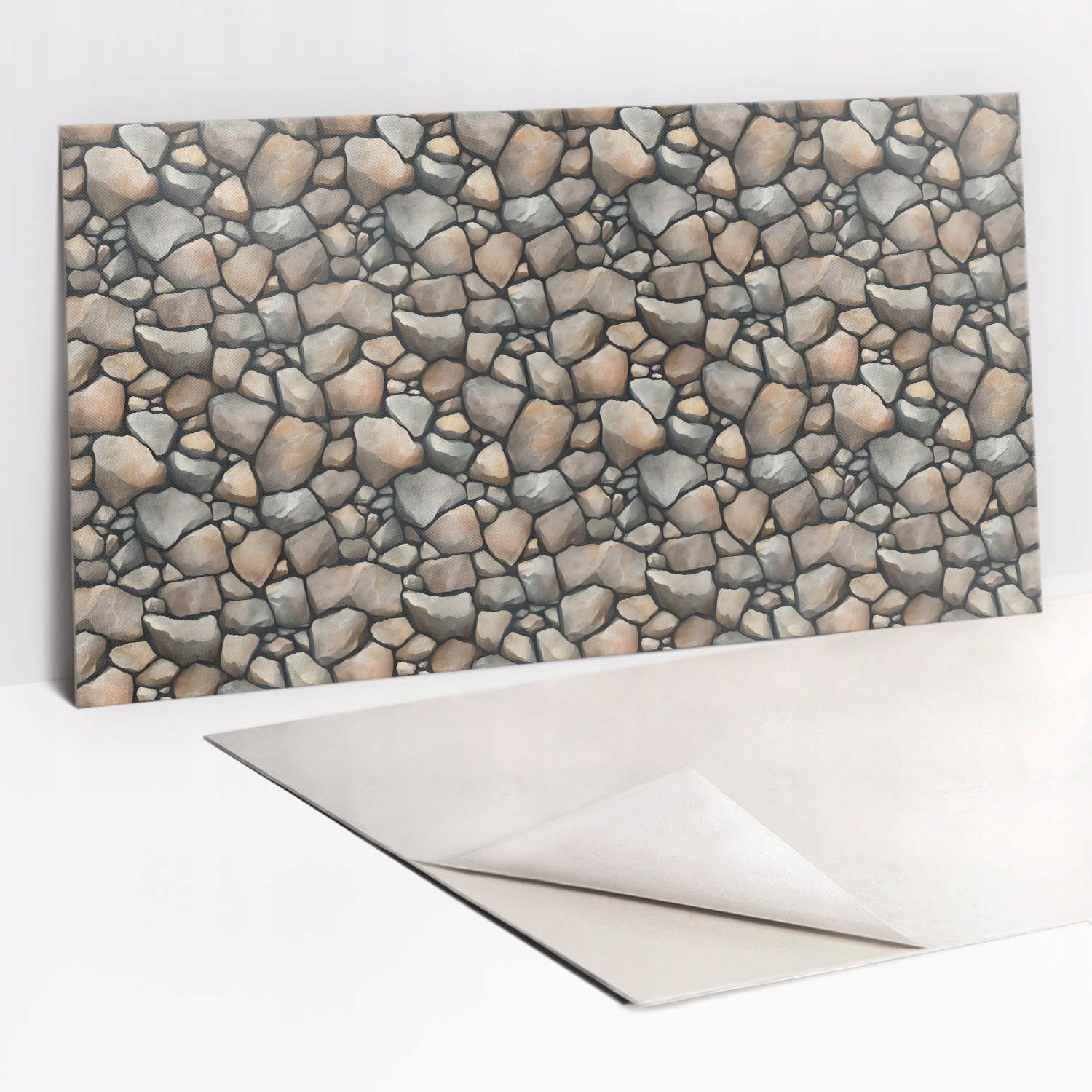  Sticky vinyl panels wall mounted waterproof stone texture 100x50 cm