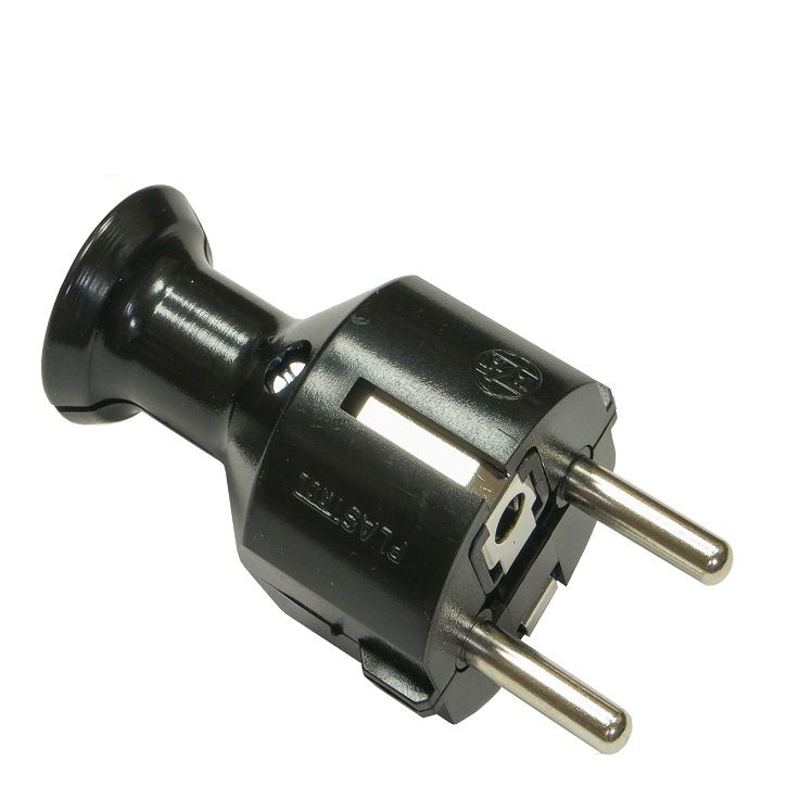  Taisns spraudnis 16a z/u uni-schuko melna krāsa wt-40