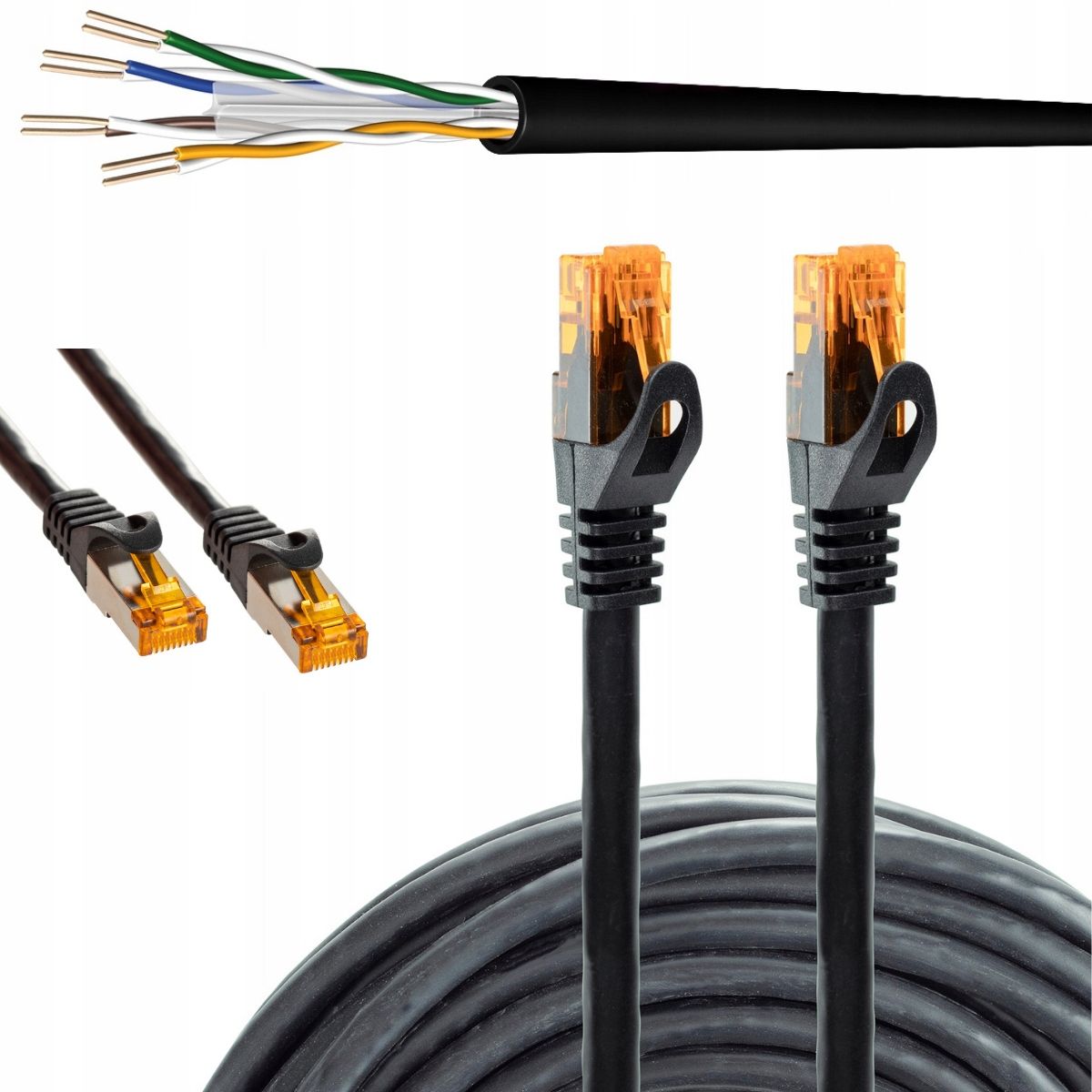  Síťový kabel lan s/ftp cat6a kabel ethernet online rj45 roh 6a 3m
