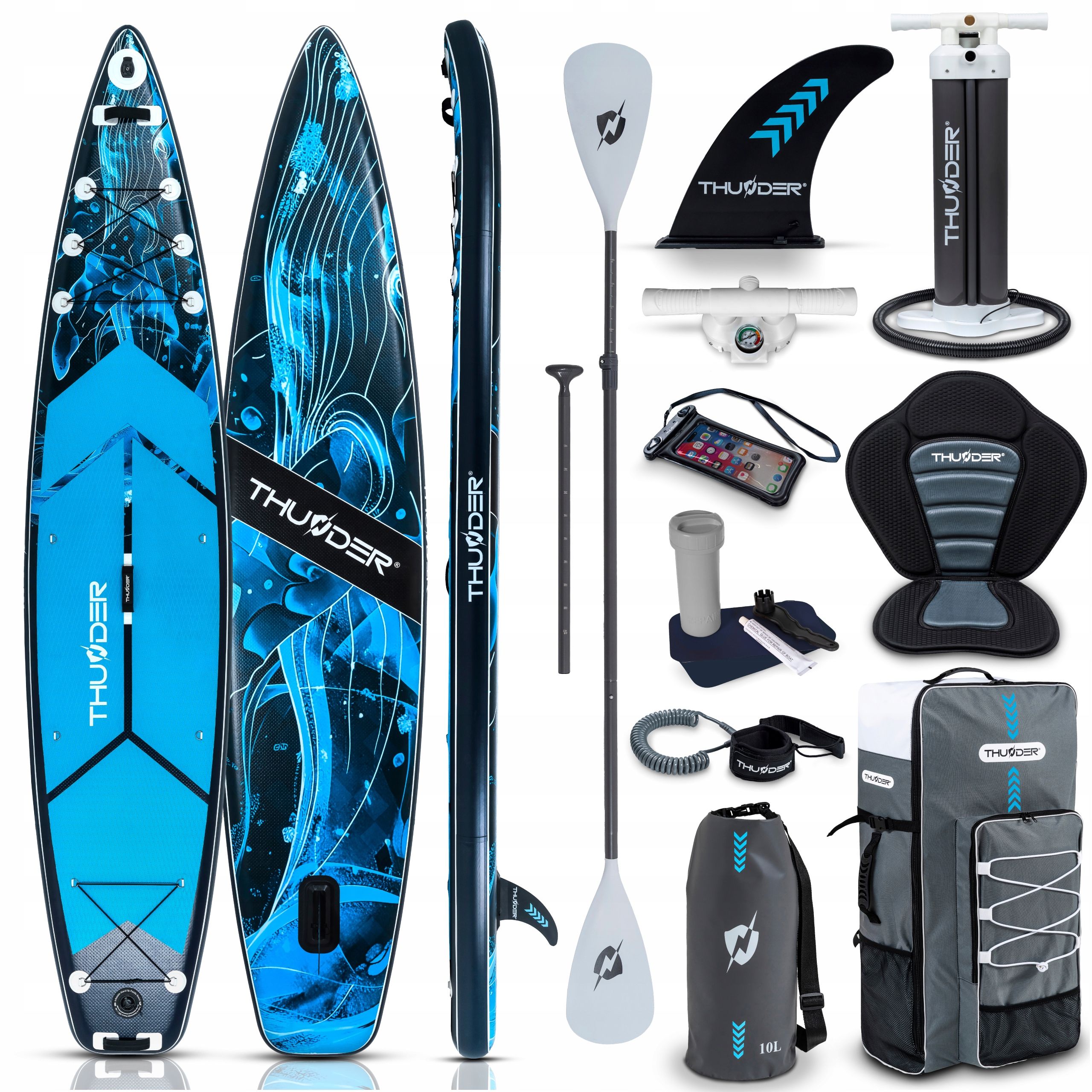  Sup lenta pripučiama plaukimui paddle board 365 cm sėdynė gopro thunder