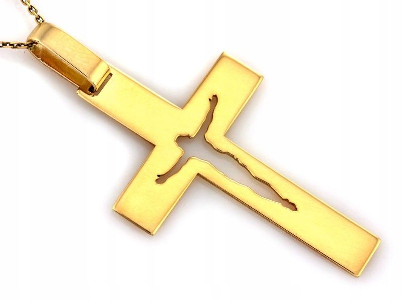  Earring cross 585 with image christ 1.23g religious items for a gift