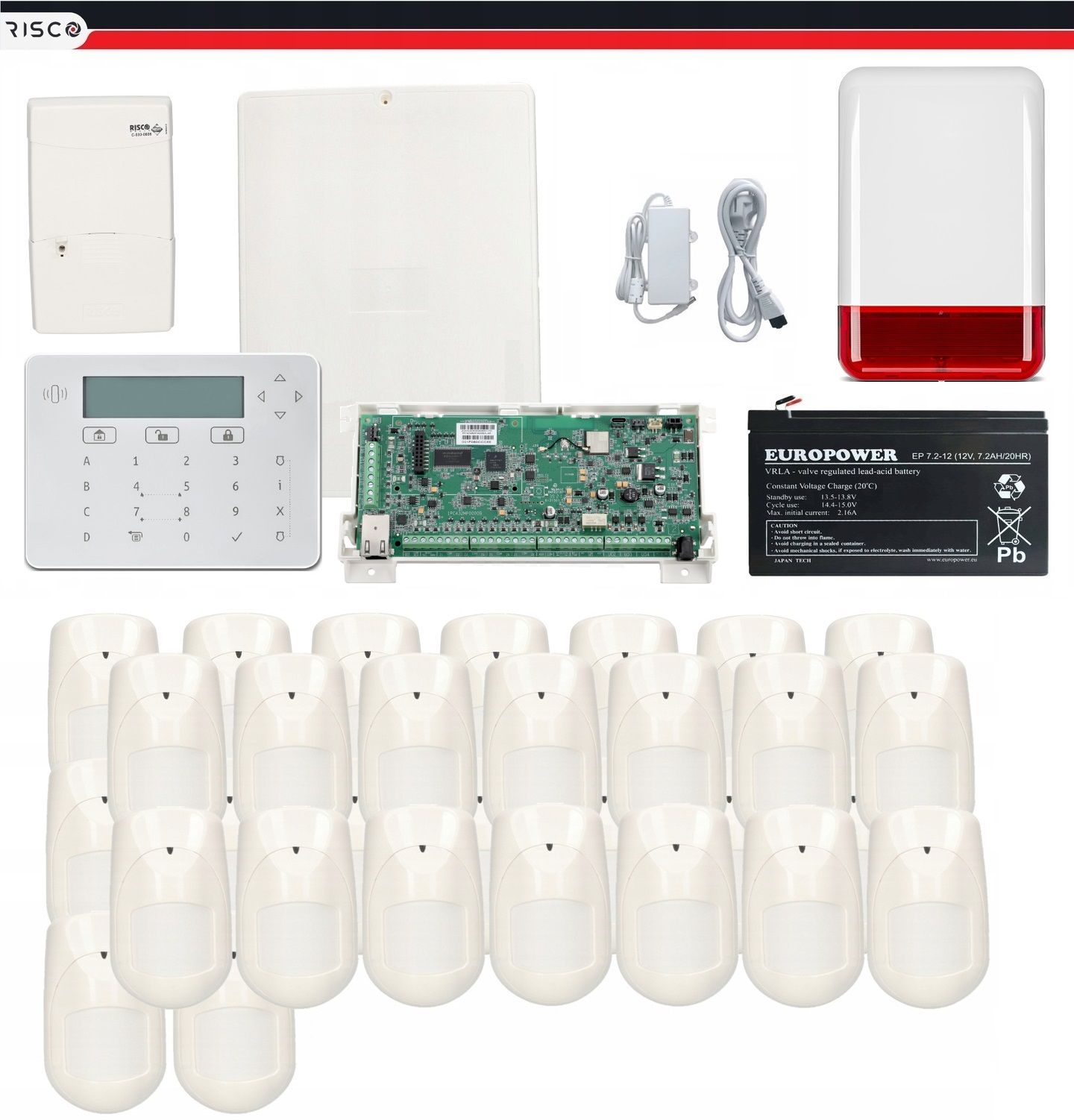  Wireless system alarm lightsys + risco wifi set 7 pir house company