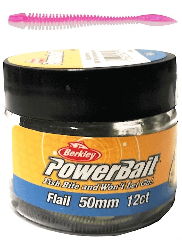  Guminukas berkley powerbait nuojauta 50mm - green white 12 vnt.